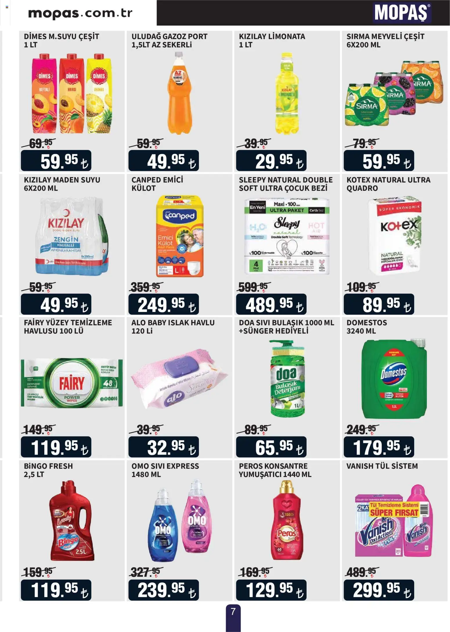 Mopaş Katalog - 15 Ağustos 2026 tarihinden itibaren geçerlidir | Sayfa: 7 | Ürünler: Limonata, Yumuşatıcı, Şeftali, Maden suyu