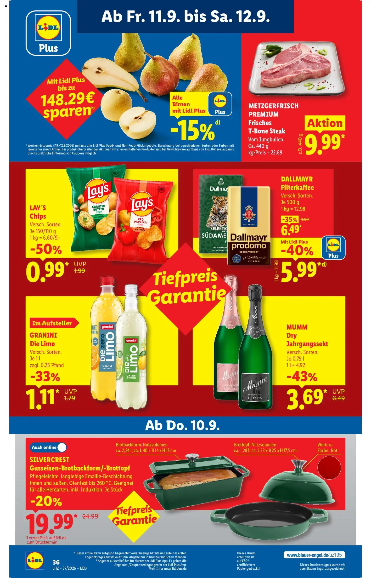 Lidl Prospekt – gültig ab 07.09.2026 | Seite: 72 | Produkte: Butter, Zitrone, Granini die limo, Chips