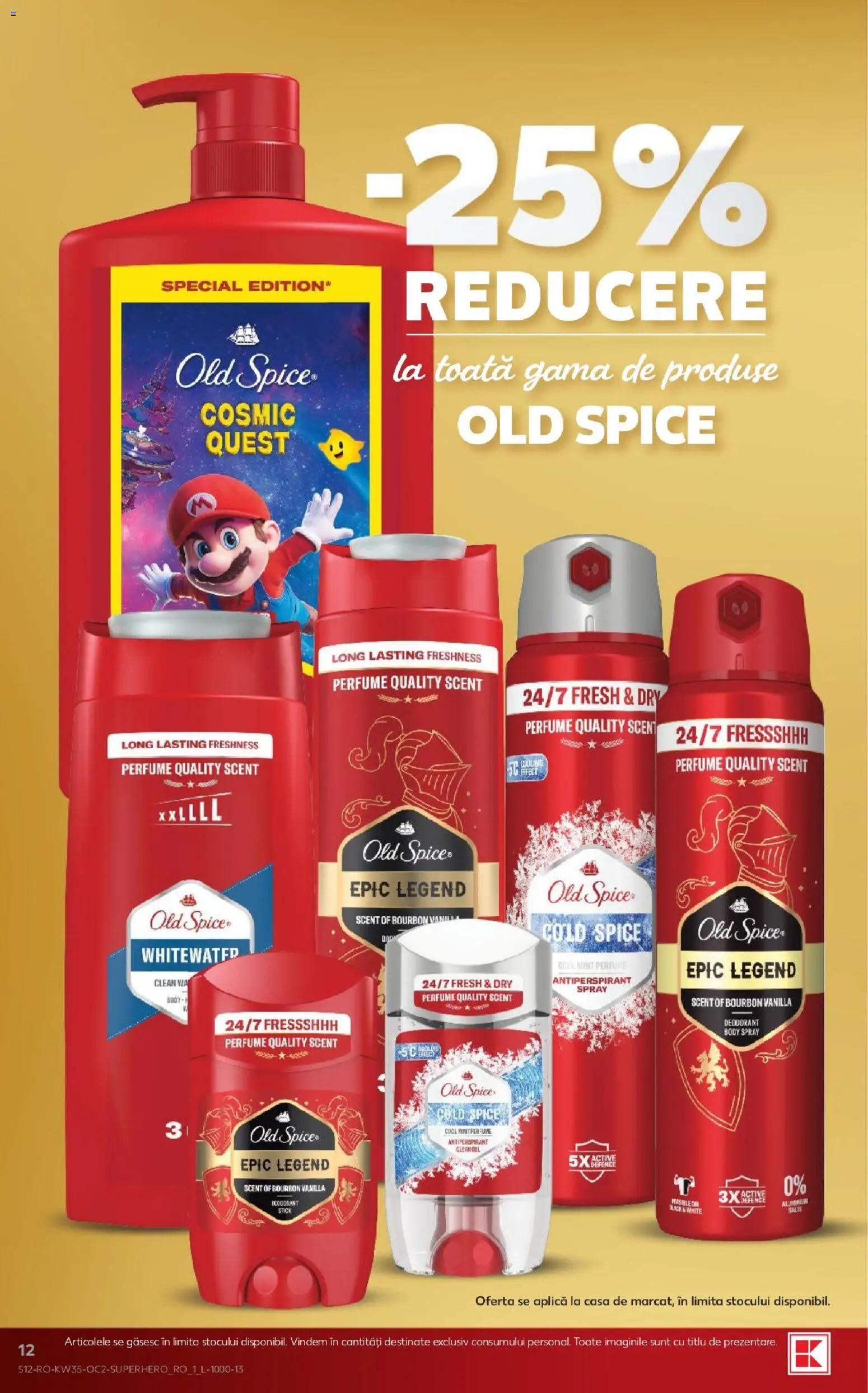 Noul catalog Kaufland – valabil de la 26.08.2026 | Pagină: 12 | Produse: Old Spice, Clear, Deodorant, Bourbon