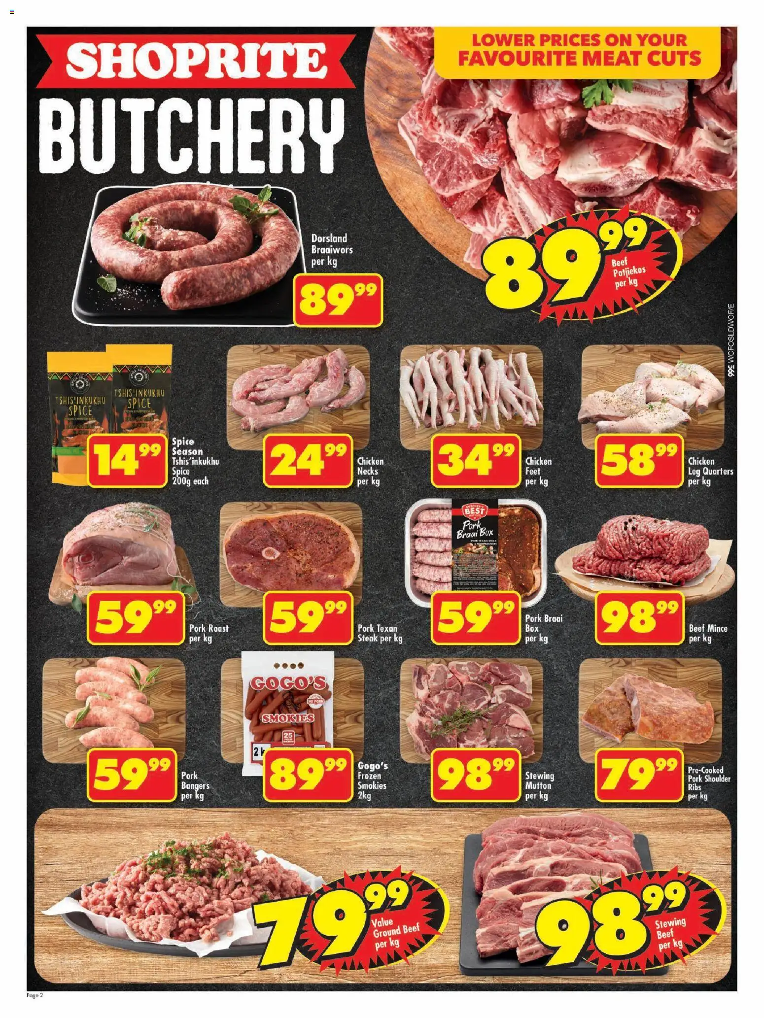 New Shoprite catalogue – valid from 20/07/2026 | Page: 2 | Products: Box, Chicken, Pork, Beef