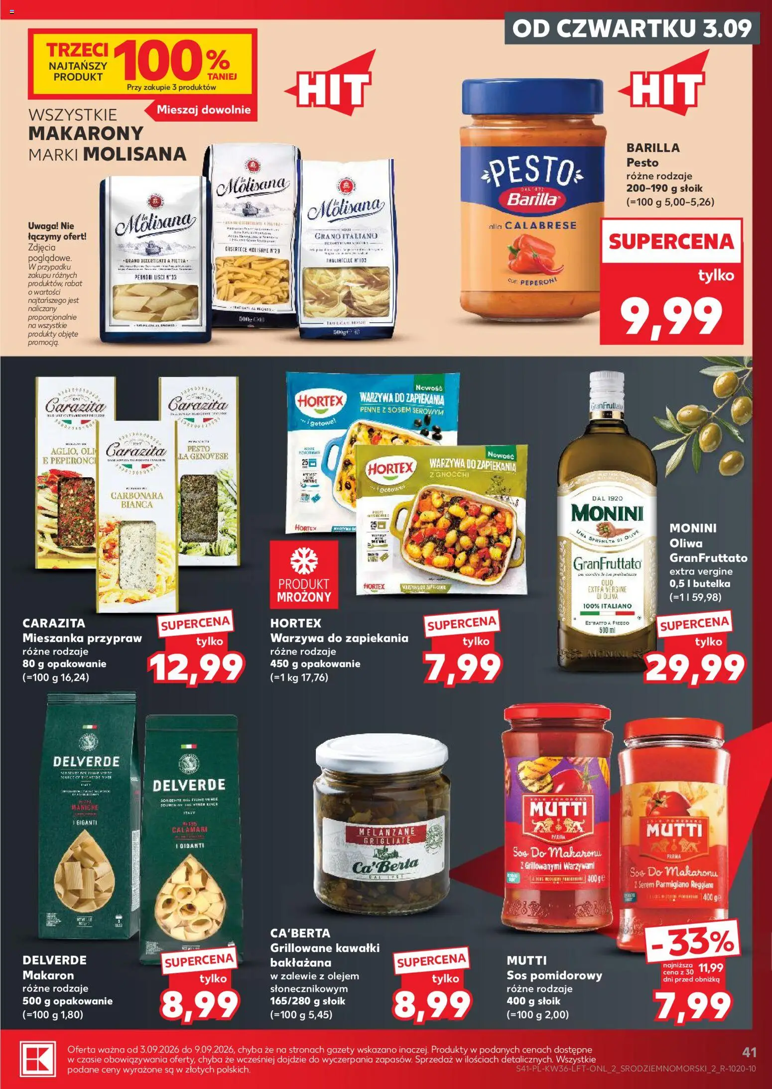 Kaufland gazetka od 03.09.2026 | Strona: 41 | Produkty: Serem, Parmigiano Reggiano, Barilla, Pesto