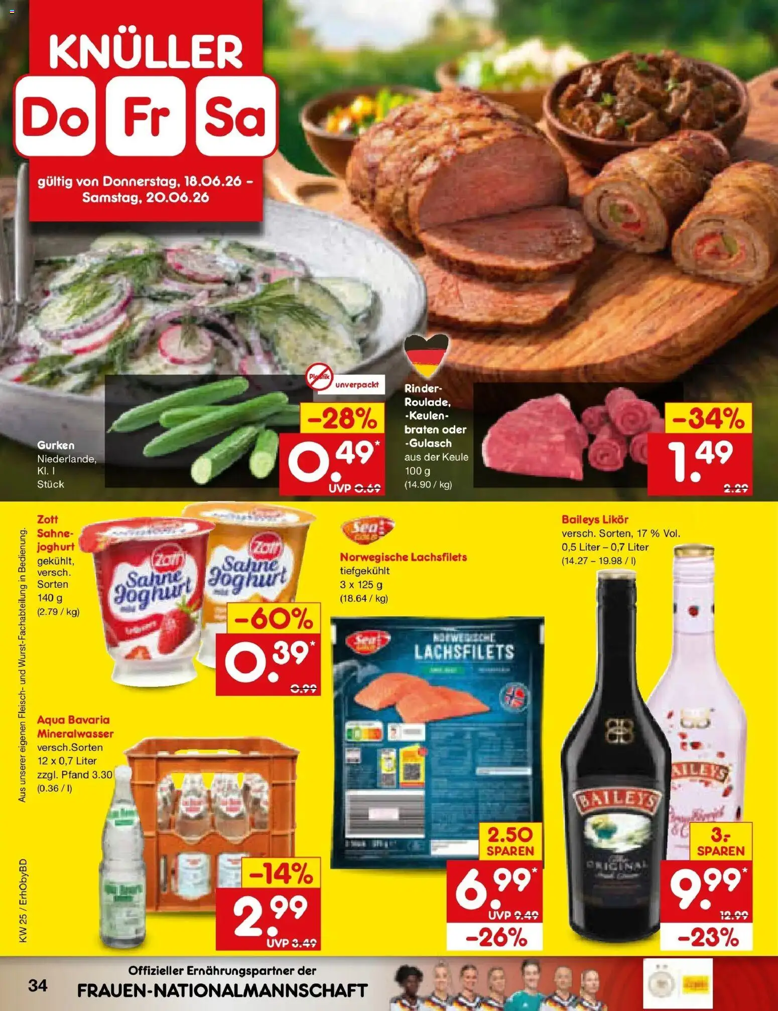 Netto Marken-Discount Prospekt Velden – gültig ab 15.06.2026 | Seite: 46 | Produkte: Joghurt, Mineralwasser, Sahne, Gurken