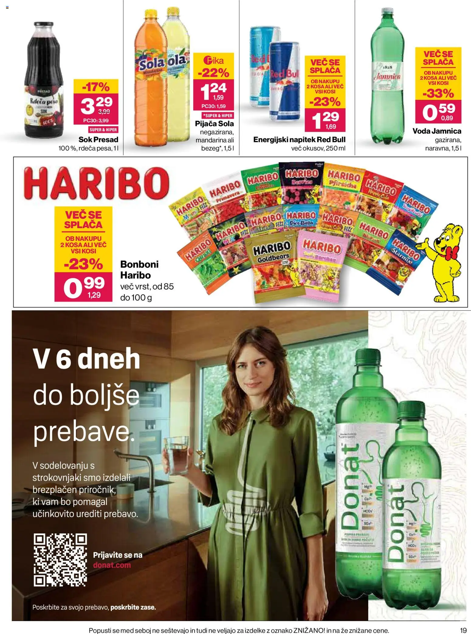 Novi Mercator katalog ponudbe – veljaven od 22.10.2026 | Stran: 19 | Izdelki: Med, Bonboni, Sok, Voda