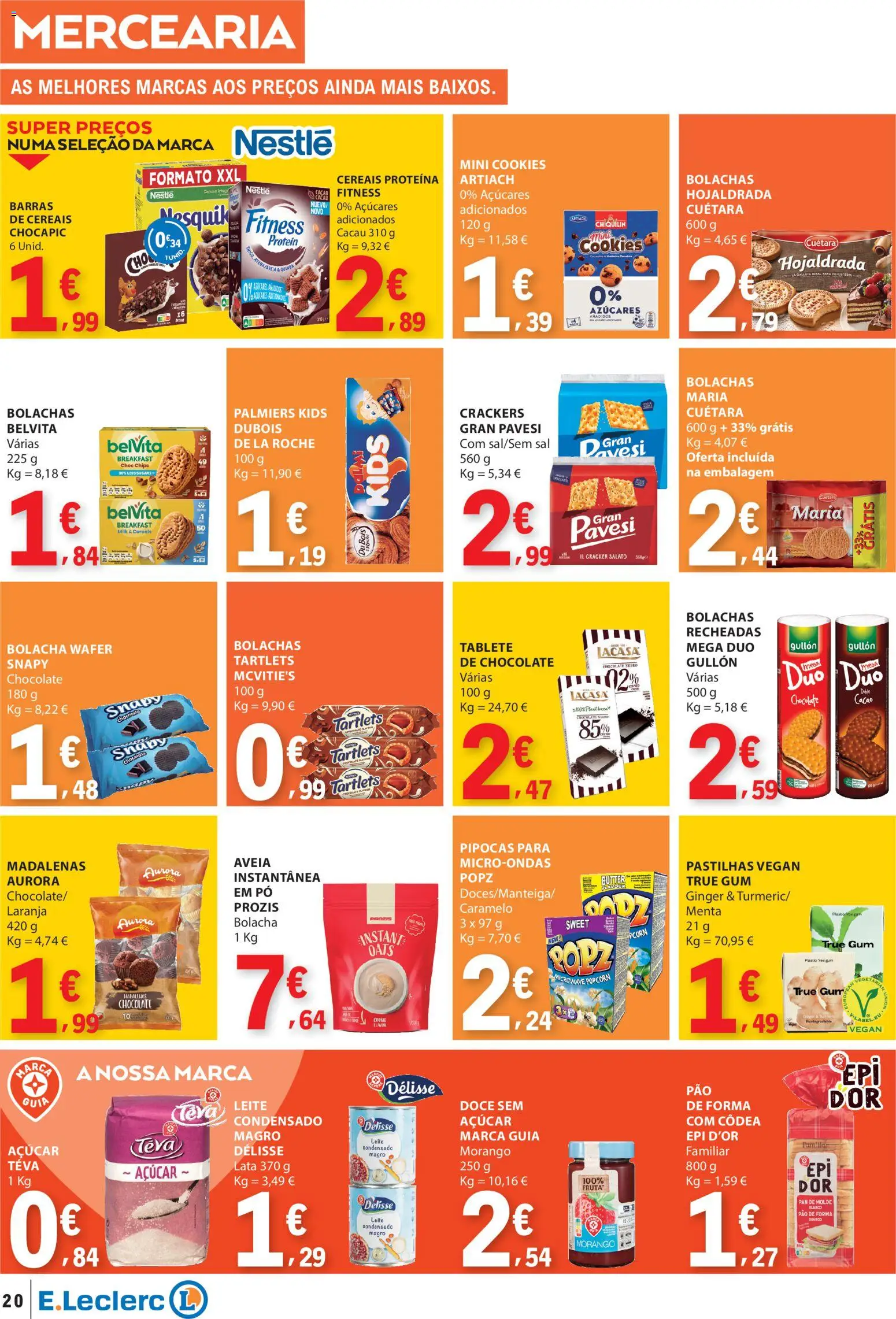 E.Leclerc folheto │ válido de 03/09/2026 | Página: 20 | Produtos: Pão de forma, Mercearia, Pó, Pão