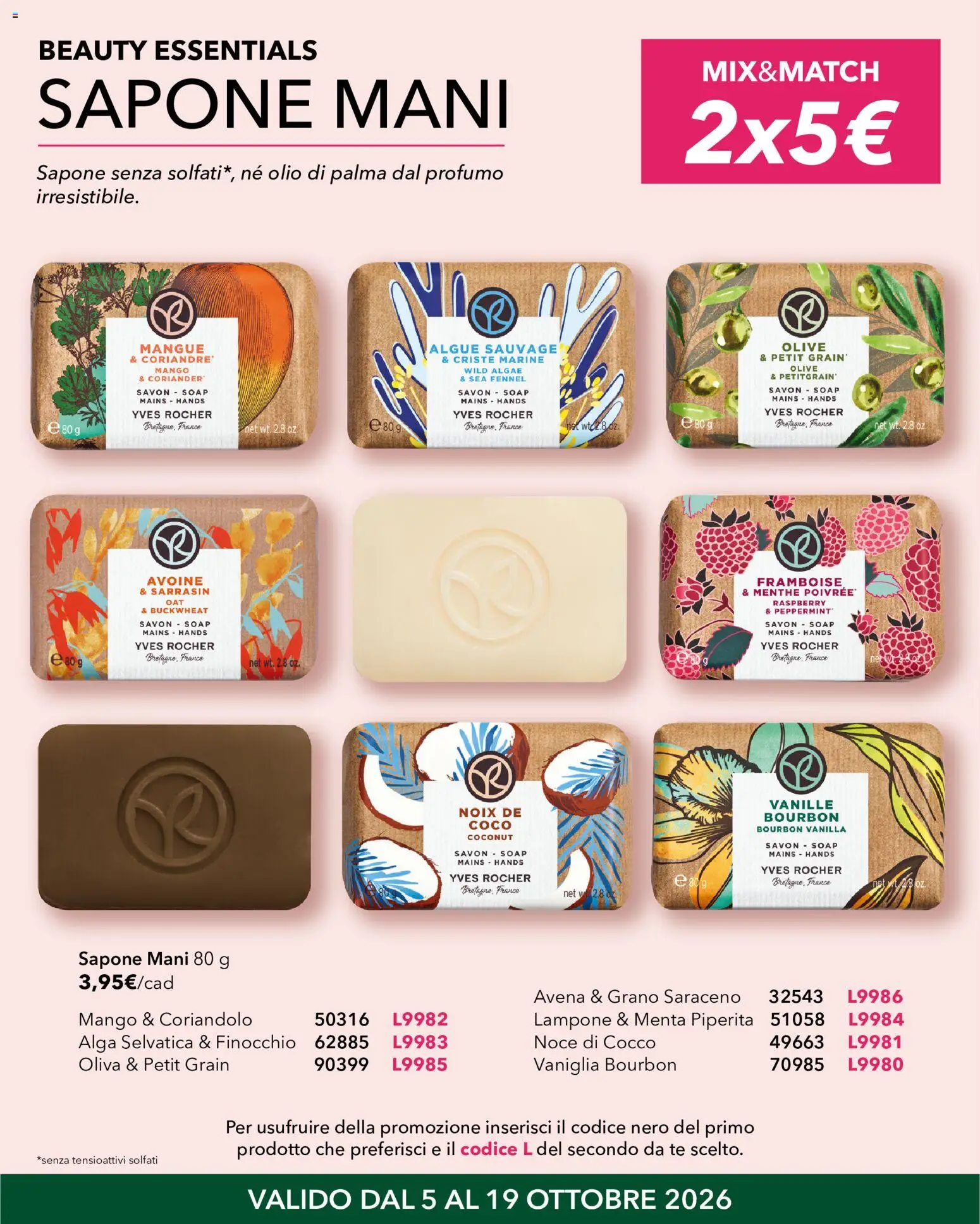 Volantino Yves Rocher del 05/10/2026 | Pagina: 6 | Prodotti: Noce di cocco, Tè, Cocco, Menta