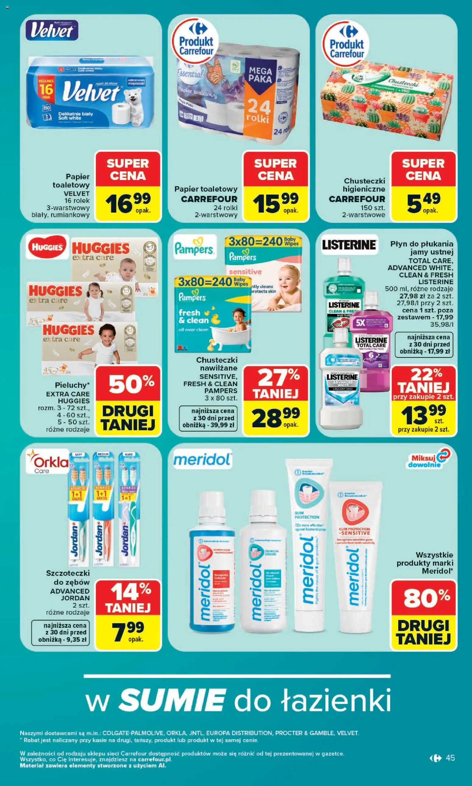Carrefour gazetka od 13.07.2026 | Strona: 47 | Produkty: Papier toaletowy, Rolki, Pampers