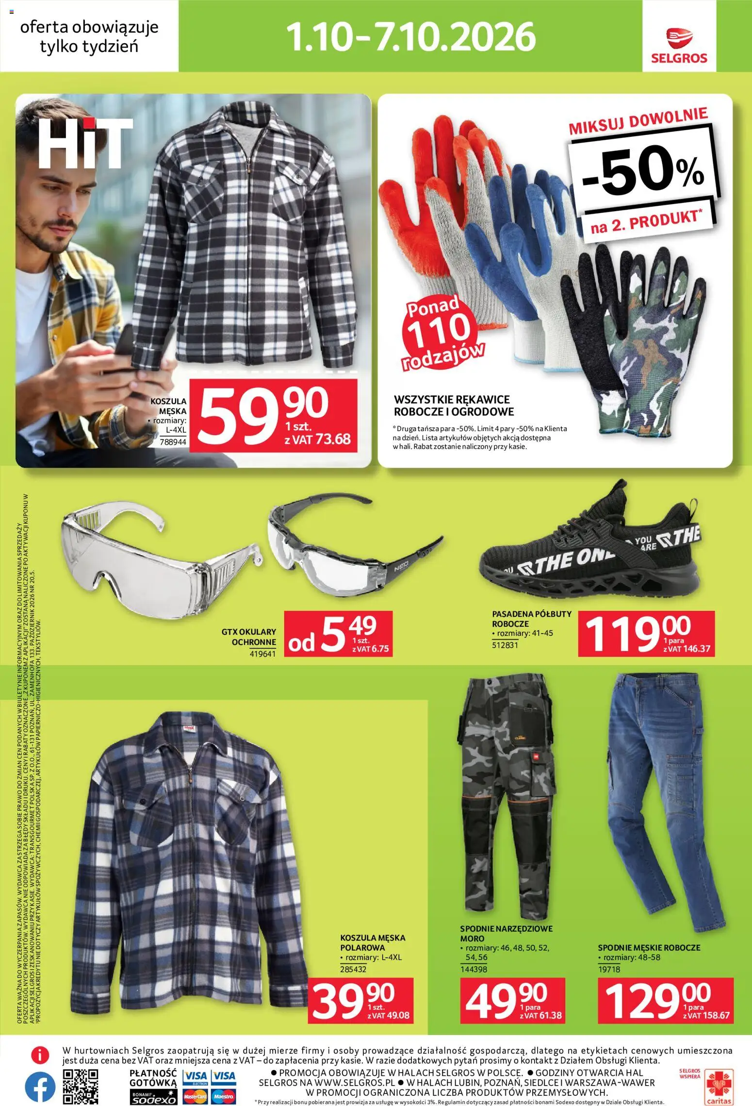 Selgros cash&carry gazetka - Jeszcze więcej super promocji od 01.10.2026 | Strona: 11 | Produkty: Koszula, Spodnie, Okulary