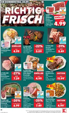 Náhled letáku Kaufland Německo leták od 24.09.2026 | Strana: 30 | Produkty: Burger, Forma, Jäger