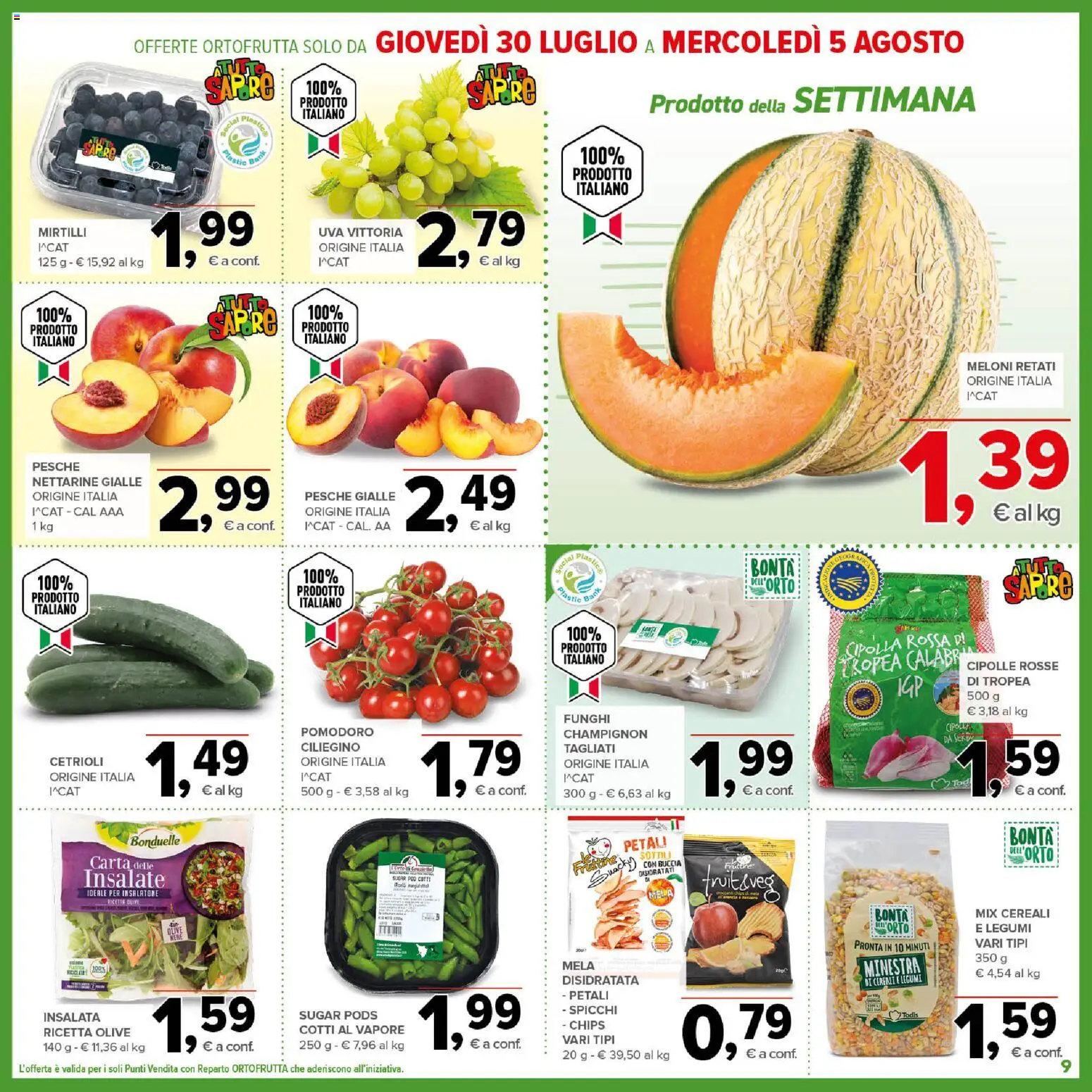 Volantino Todis del 23/07/2026 | Pagina: 9 | Prodotti: Pomodoro, Olive, Funghi, Astice