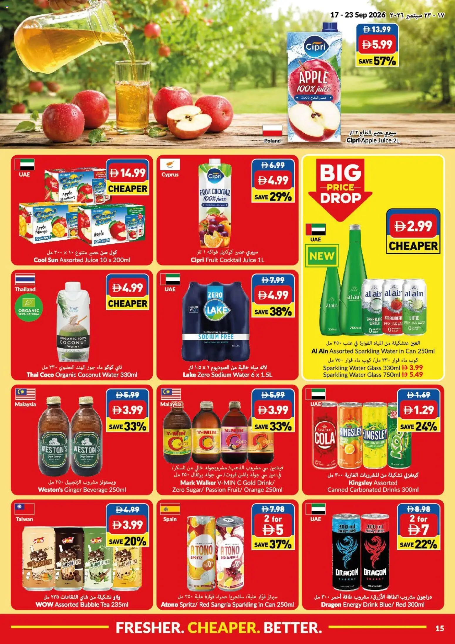 {H1} | Page: 15 | Products: Apple, Orange, Tea, Fruit