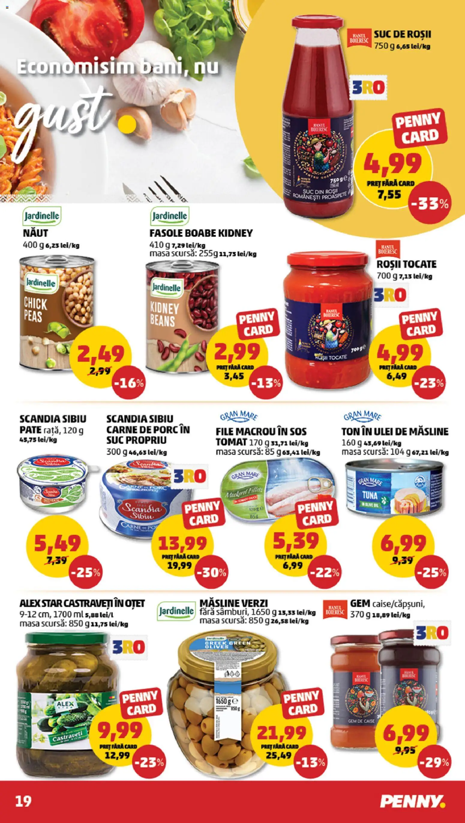 Noul catalog PENNY – valabil de la 15.07.2026 | Pagină: 19 | Produse: Masă, Măsline, Suc, Sos