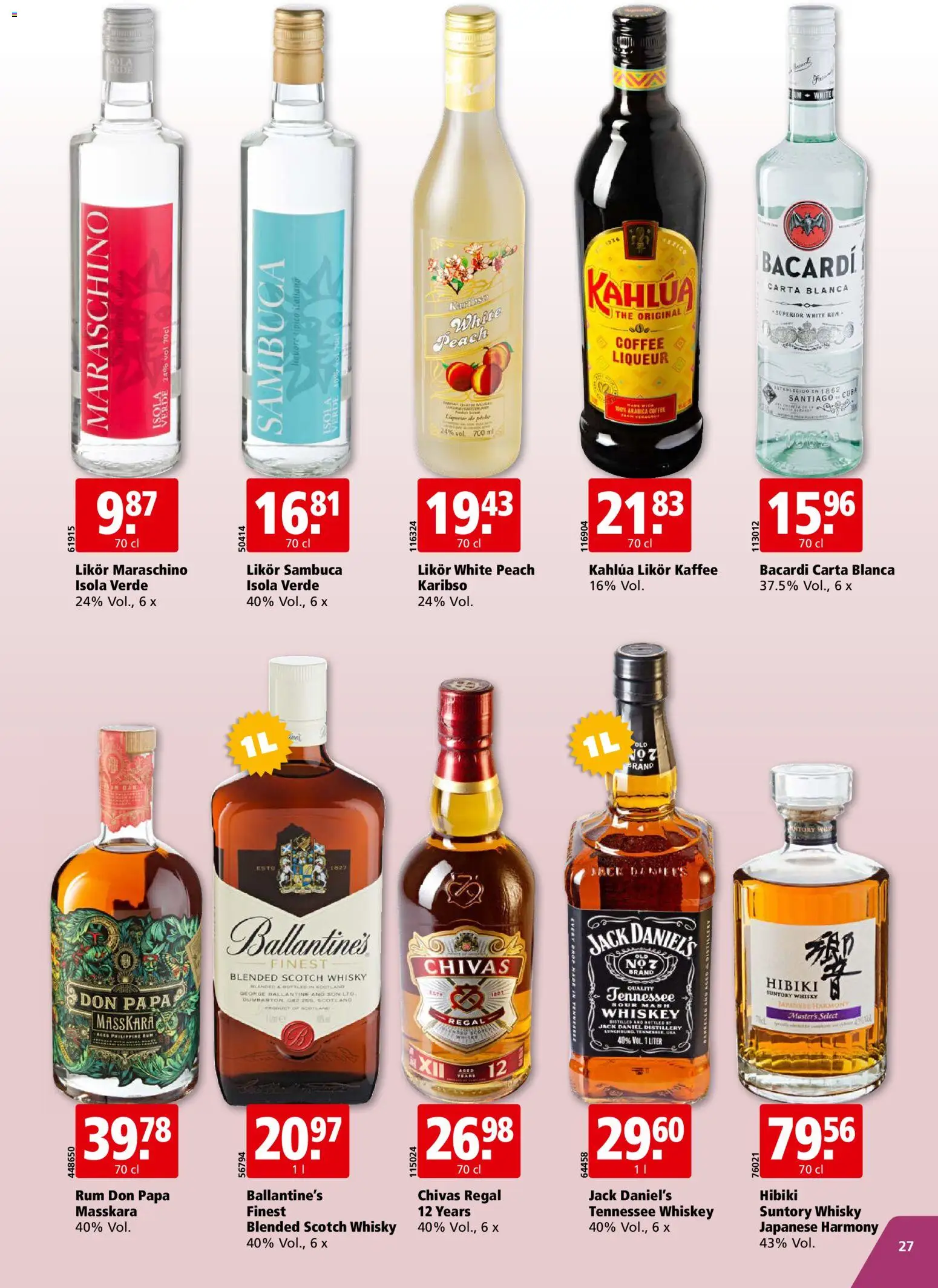 Aligro aktionen – gültig ab 01.06.2026 | Seite: 27 | Produkte: Regal, Likör, Kaffee, Whiskey