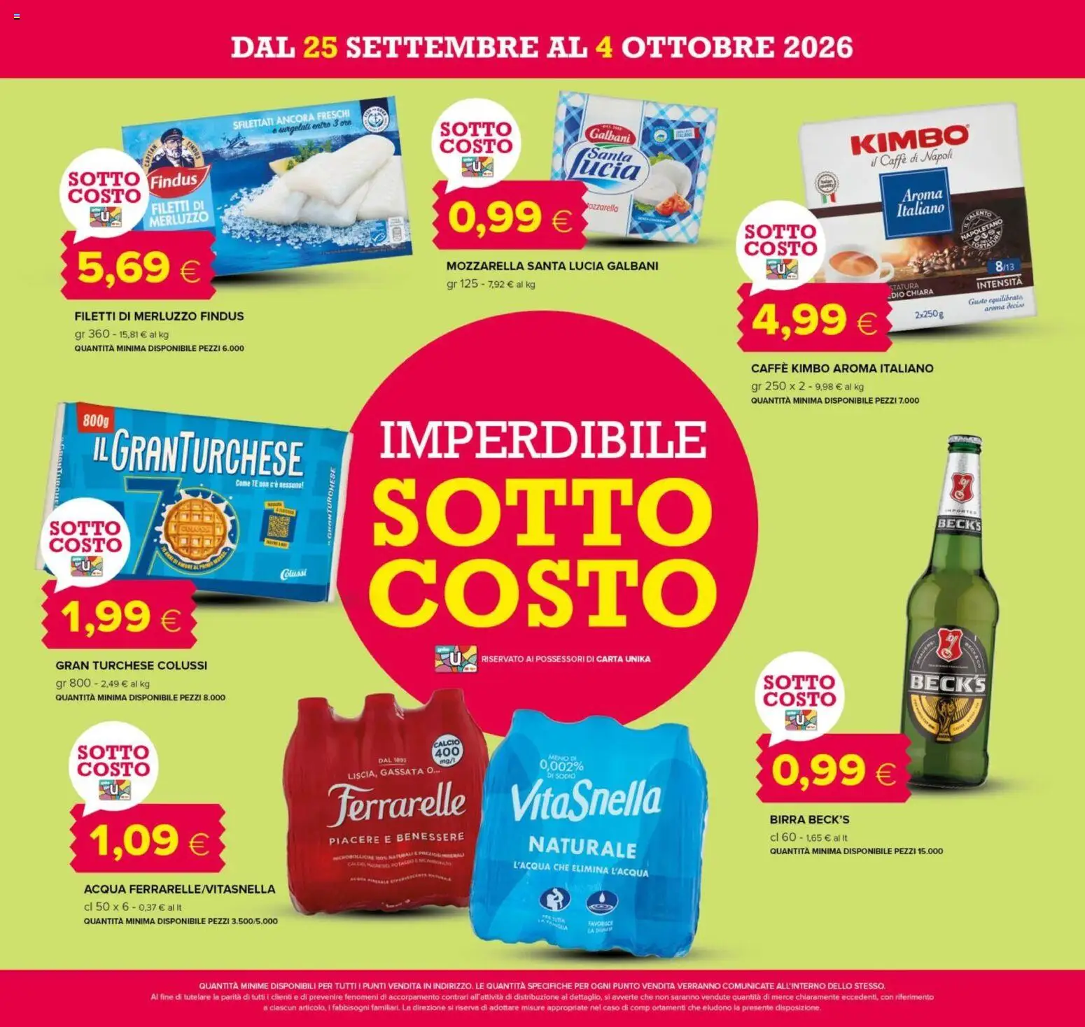 Volantino Tigre del 25/09/2026 | Pagina: 3 | Prodotti: Birra Beck's, Caffè, Merluzzo, Mozzarella