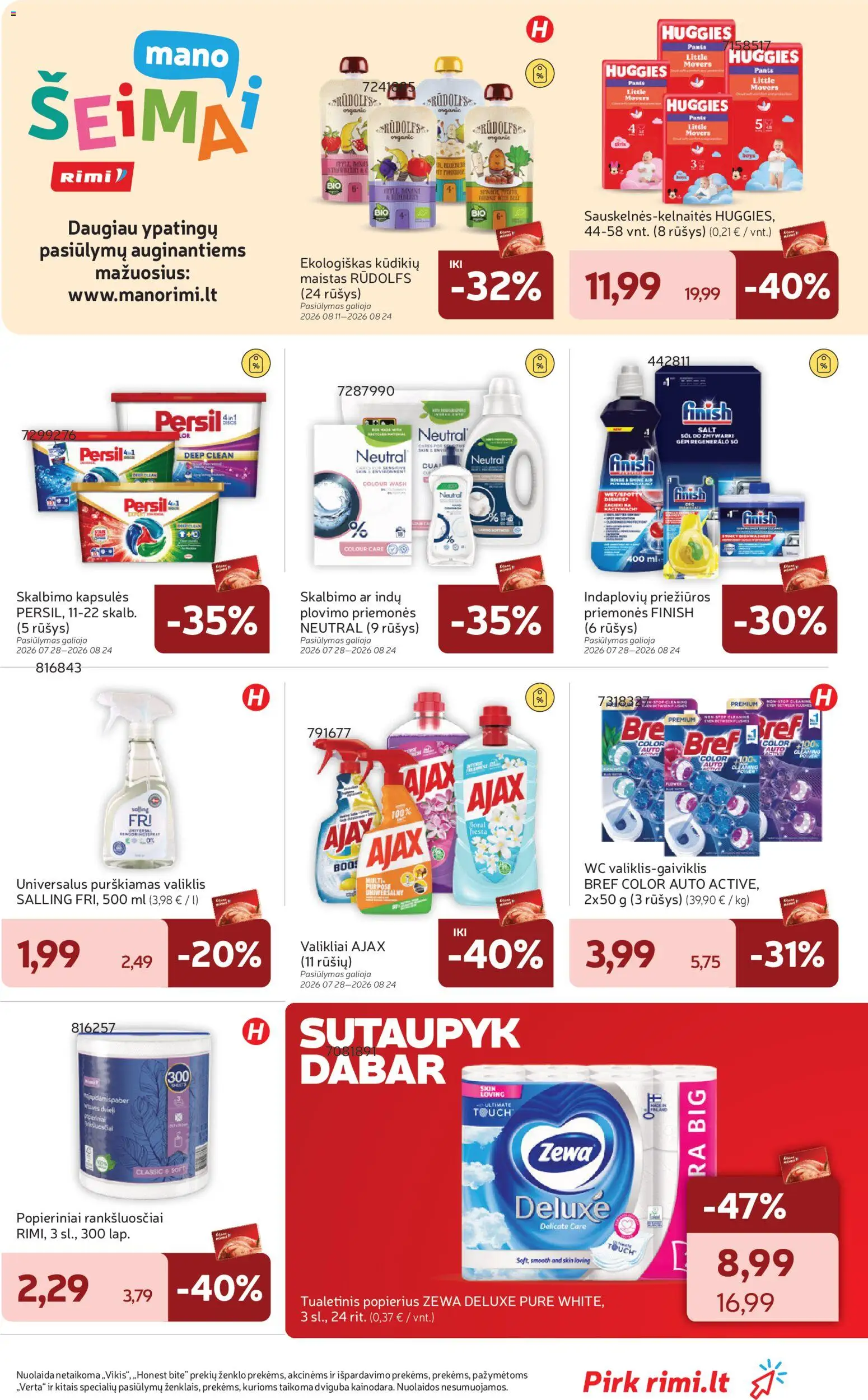 Rimi akcijos nuo 2026.08.11 | Puslapis: 25 | Prekių: Wc, Kapsulės, Tualetinis popierius