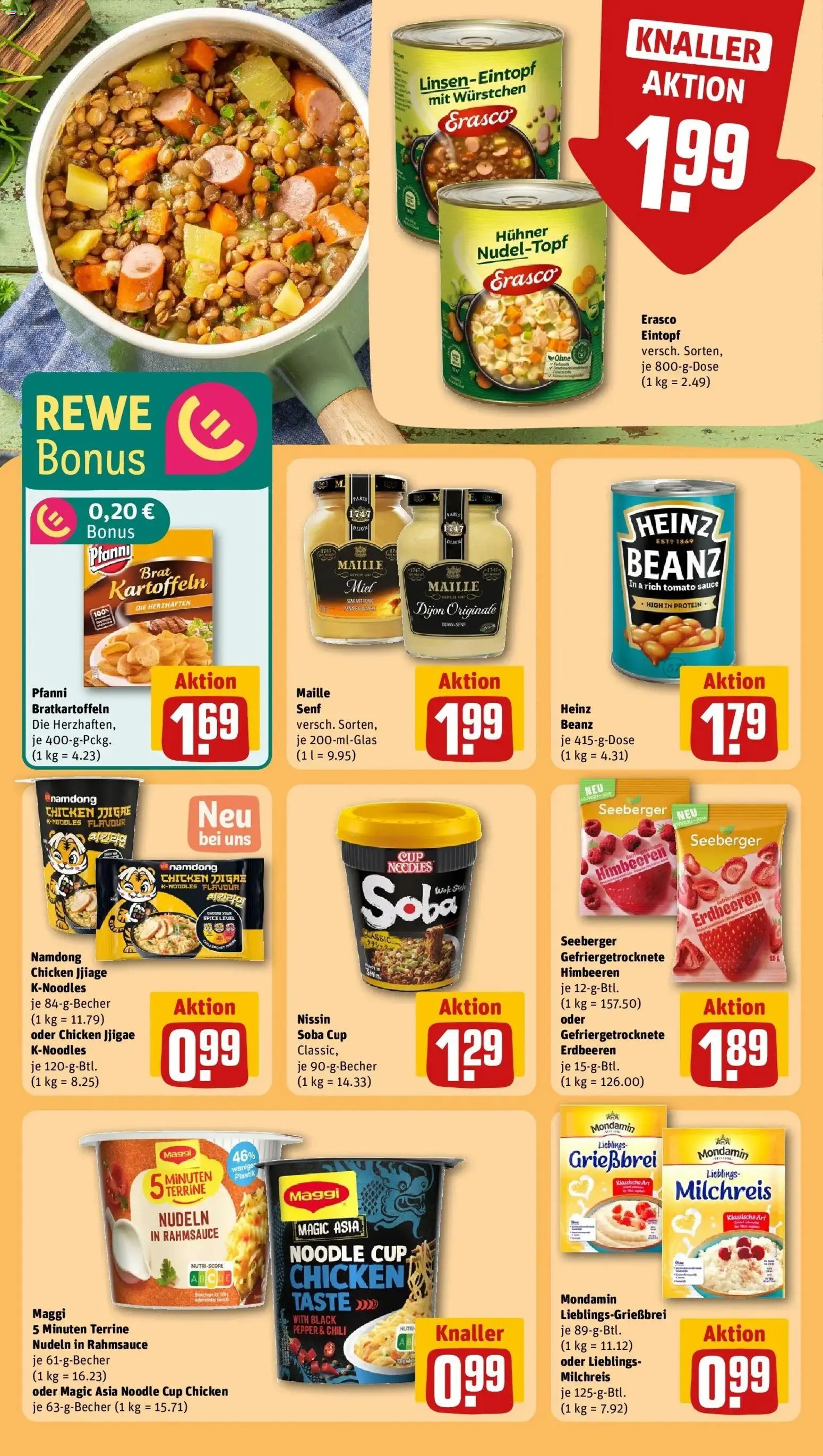 Rewe Prospekt Hohen Neuendorf Ot Bergfelde	 – gültig ab 09.03.2026 | Seite: 20 | Produkte: Maggi, Erdbeeren, Erasco, Wok