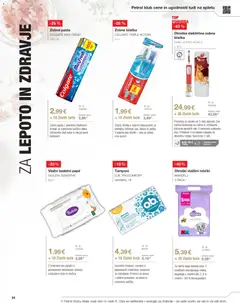 Petrol katalog akcije – veljaven od 02.07.2026 | Stran: 28 | Izdelki: Robčki, Tamponi, Zobna scetka, Vlažilni robčki
