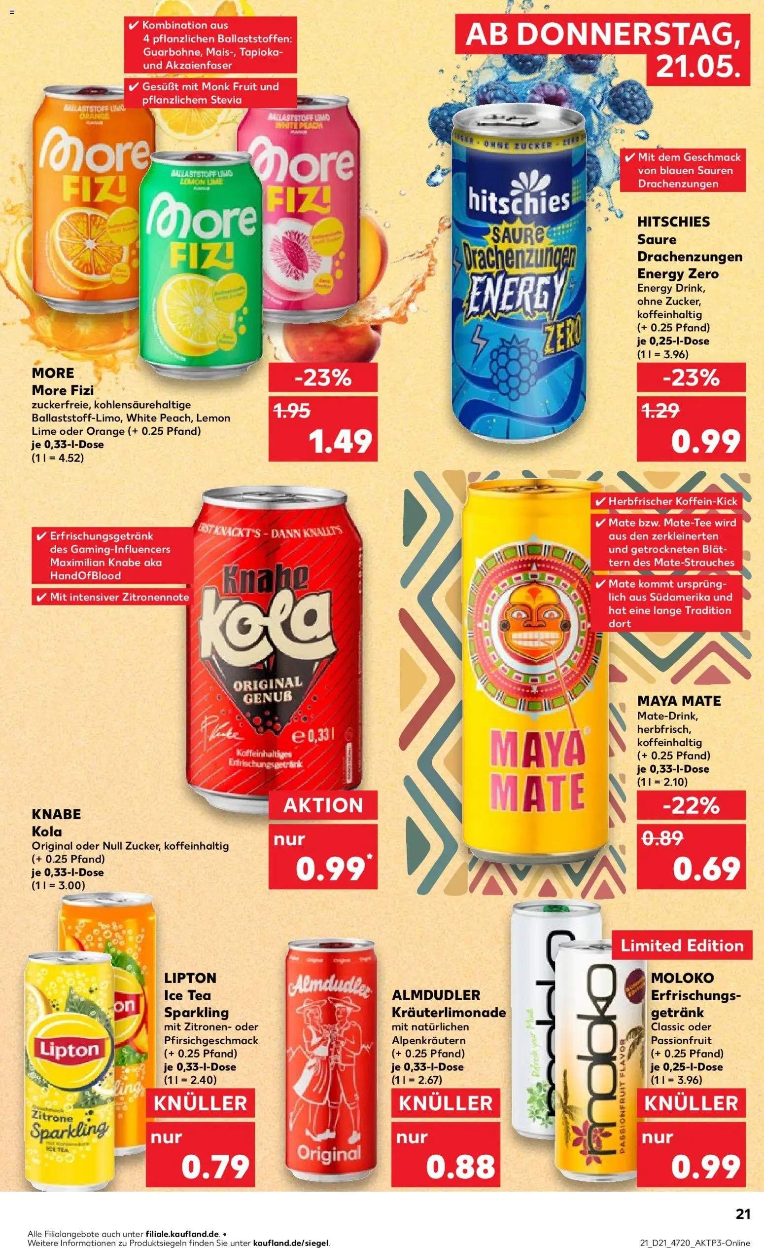 Kaufland Prospekt Hannover	 – gültig ab 21.05.2026 | Seite: 21 | Produkte: Cola, Energy, Zucker, Zitronen