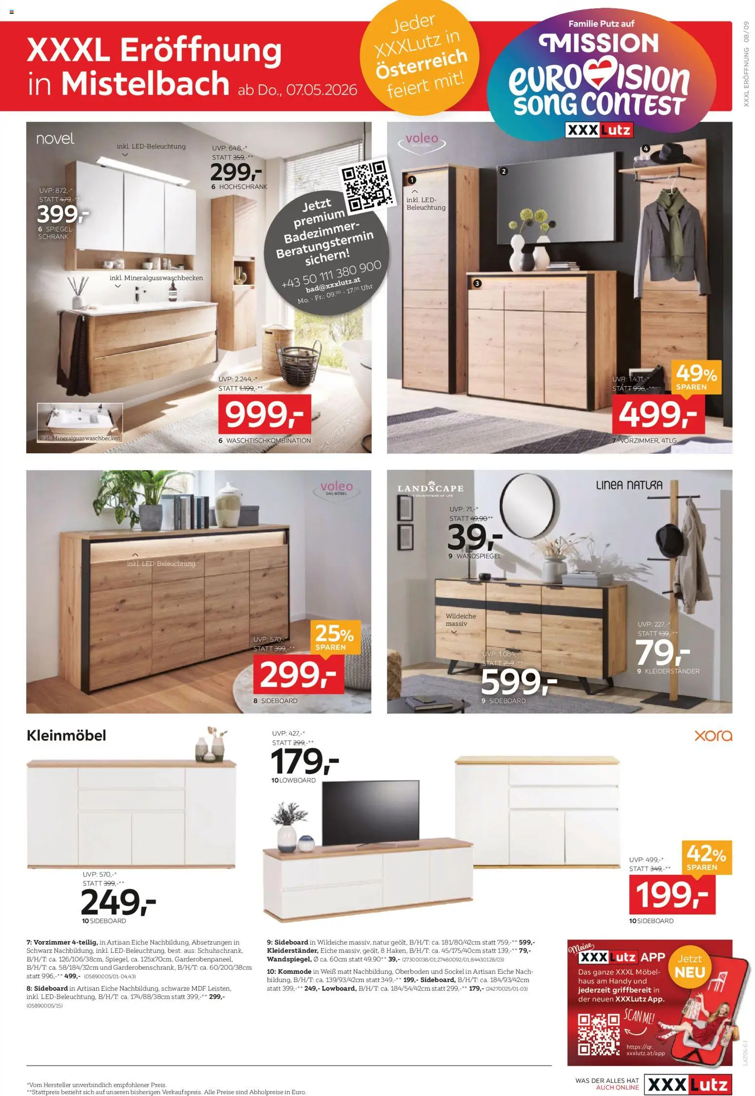 XXXLutz Eröffnung in Mistelbach Alle feiern mit! gültig ab 05.05.2026 | Seite: 9 | Produkte: Uhr, Kommode, Schrank, Spiegel