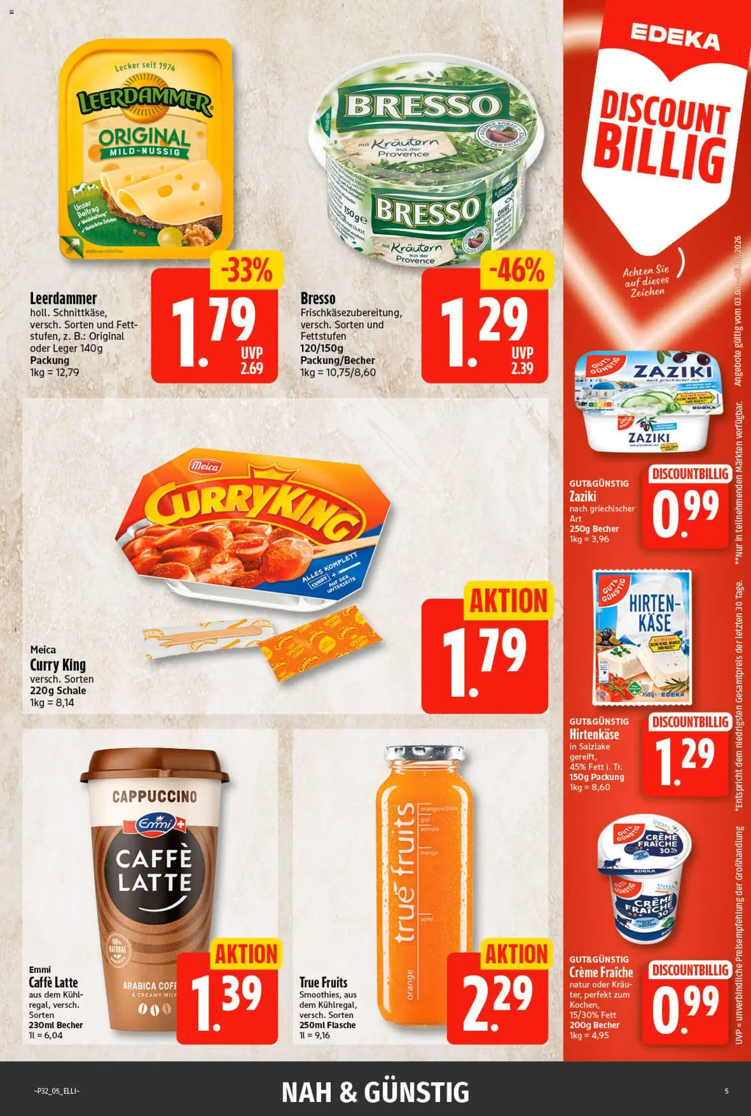 Elli Markt Prospekt – gültig ab 03.08.2026 | Seite: 5 | Produkte: Bresso, Leerdammer, Creme, Meica