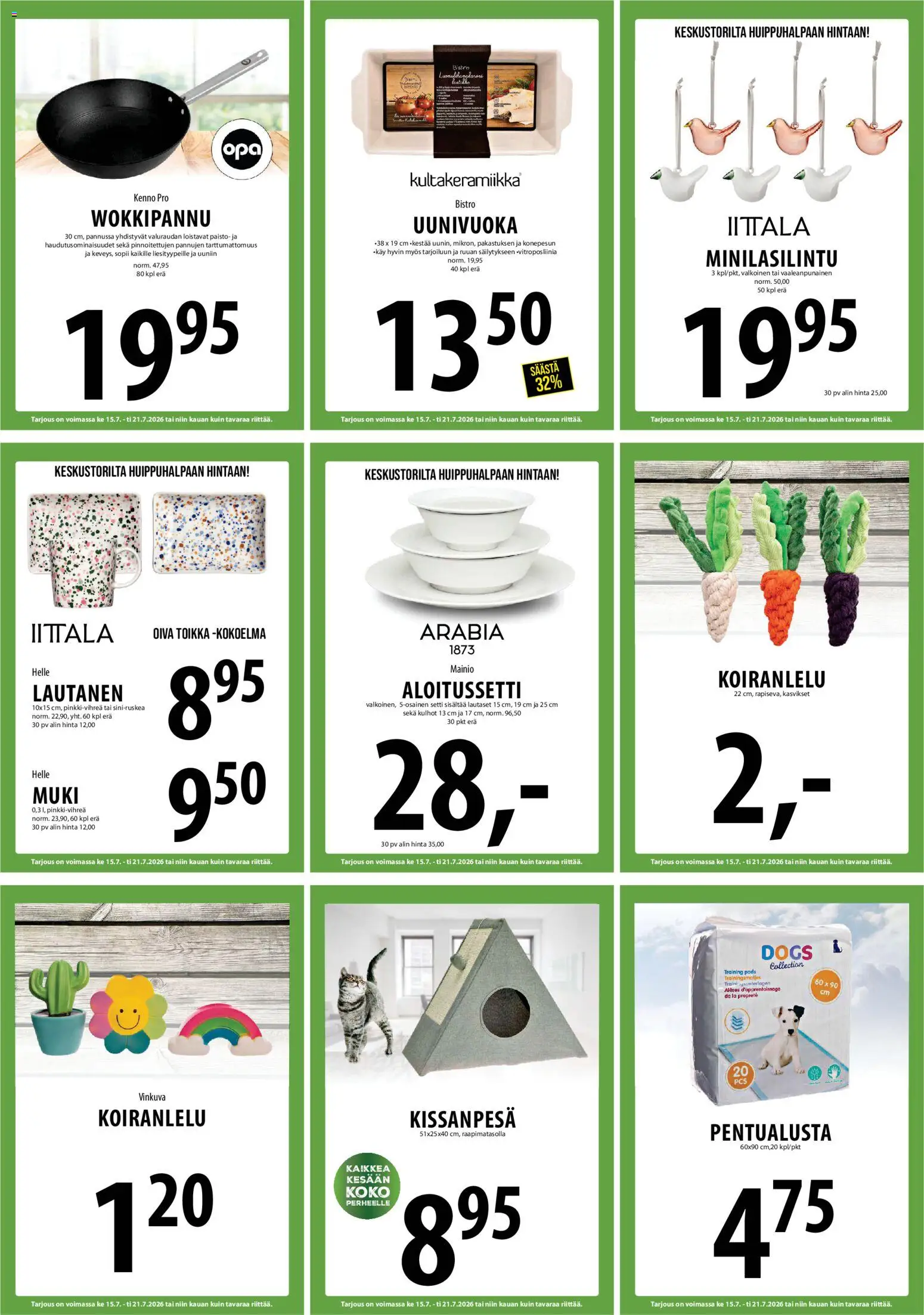 Tuuri tarjoukset – voimassa 15/07/2026 alkaen | Sivu: 19 | Tuotteet: Uunivuoka, Muki, Lautanen