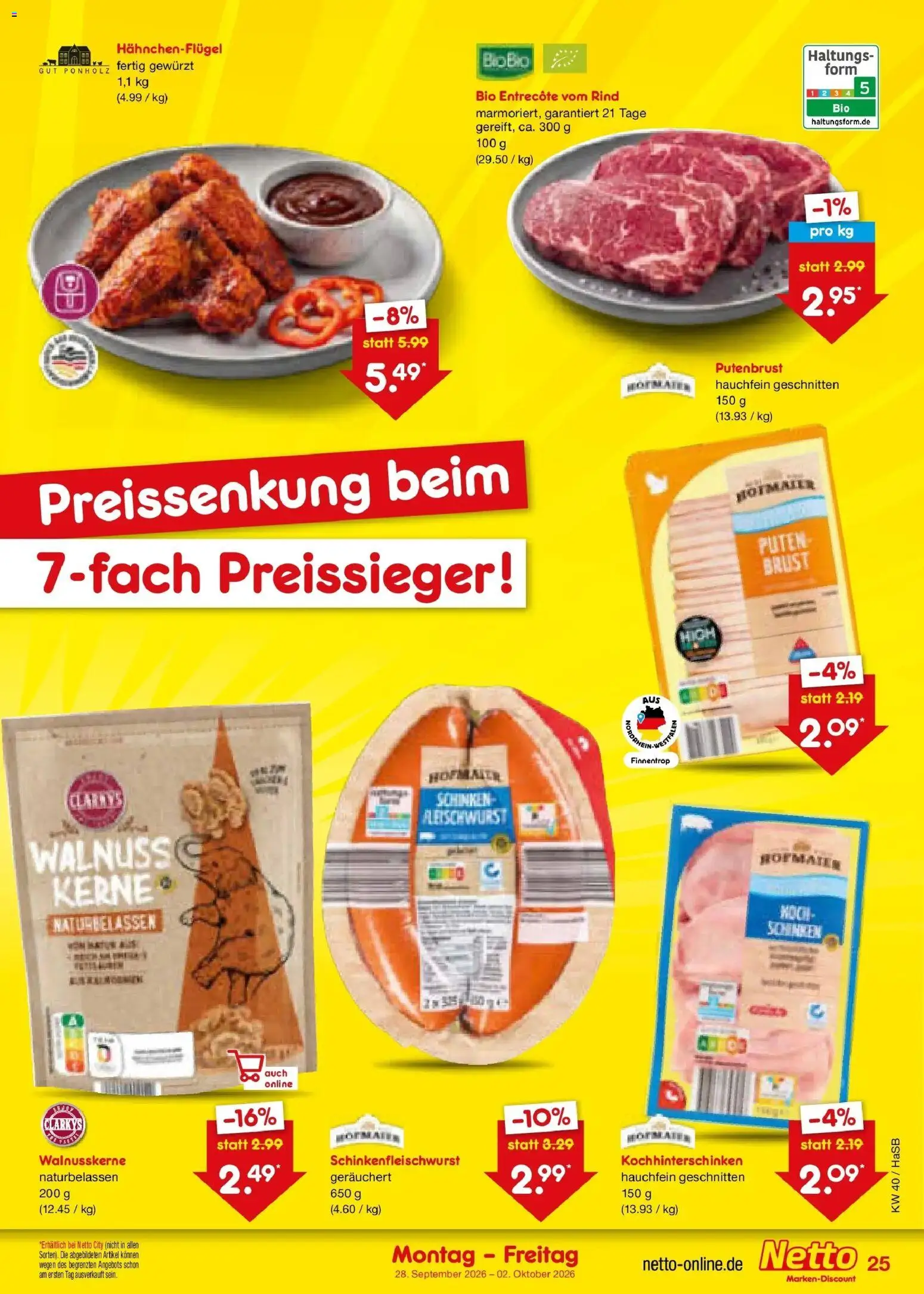Netto Marken-Discount Prospekt Unna – gültig ab 28.09.2026 | Seite: 35 | Produkte: Putenbrust, Entrecote, Schinken