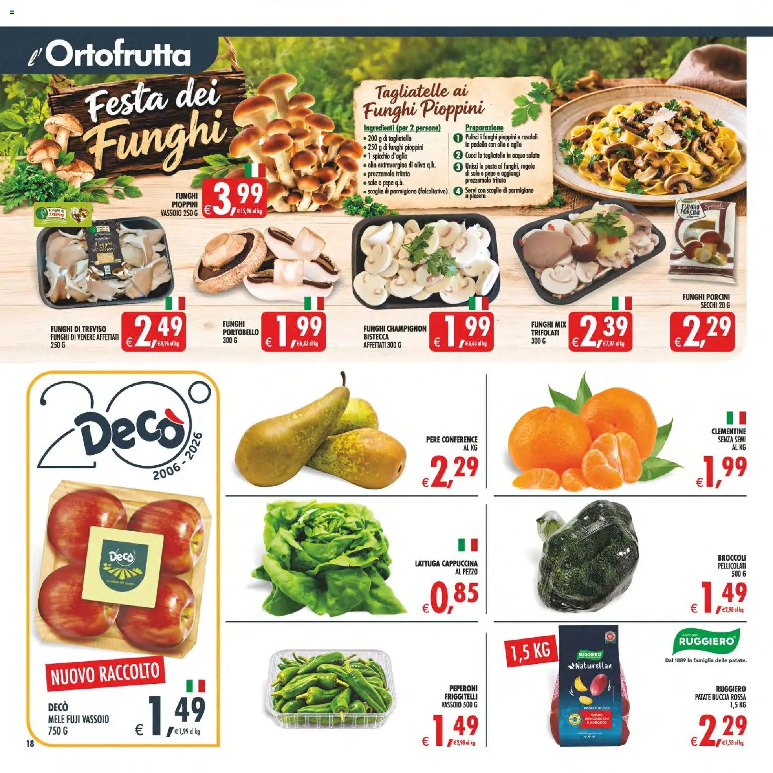 Volantino Decò del 23/10/2026 | Pagina: 19 | Prodotti: Peperoni, Pepe, Ingredienti, Parmigiano