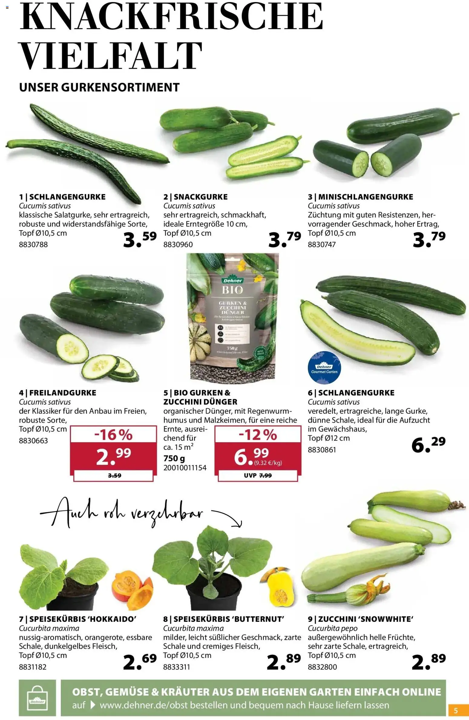 Dehner Garten & Zoo – gültig ab 19.05.2026 | Seite: 5 | Produkte: Gemüse, Zucchini, Fleisch, Gurken