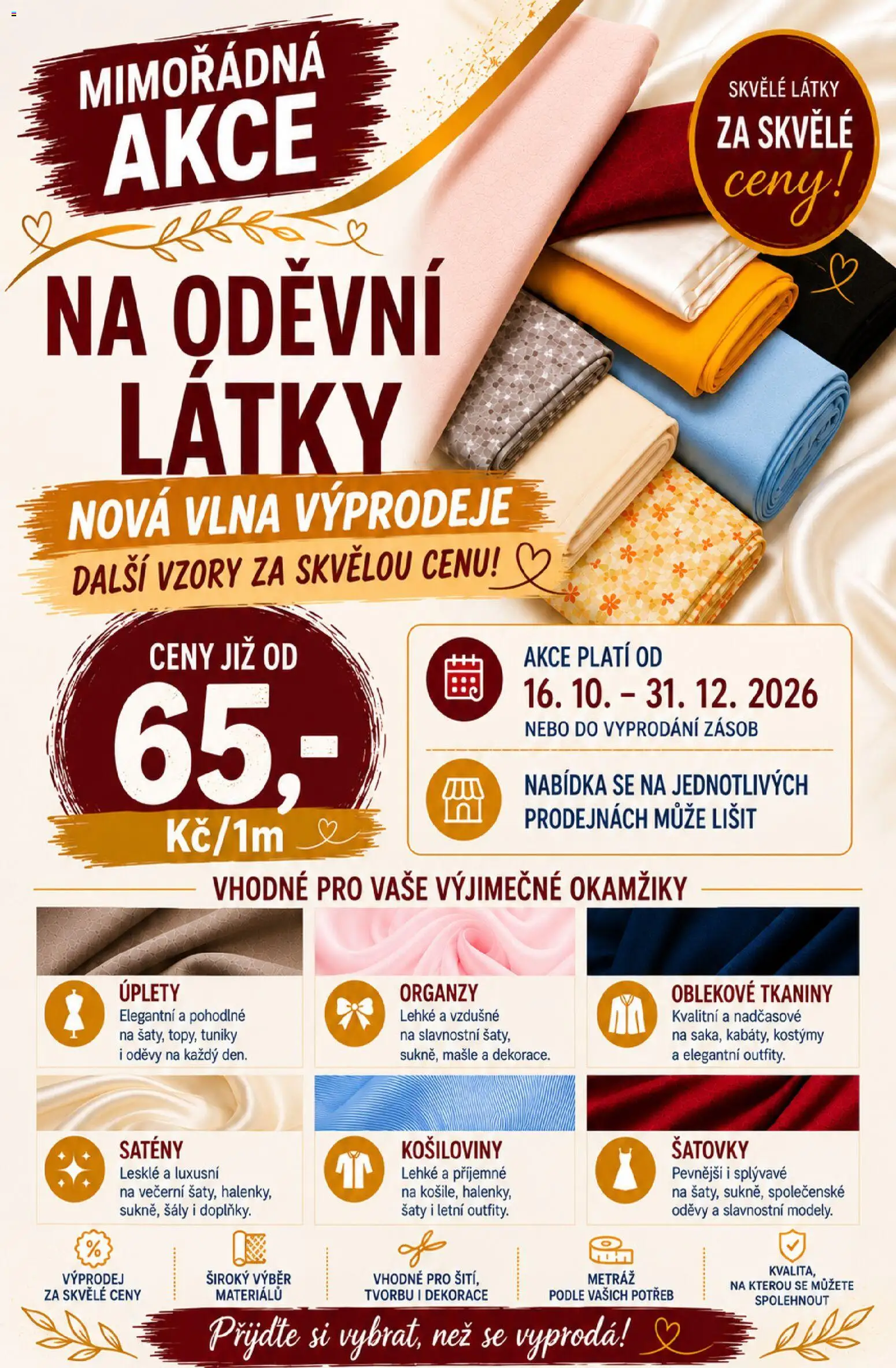 Prior - Dekorační Látky od 16.10.2026 | Strana: 2 | Produkty: Šaty, Kostýmy, Dekorace