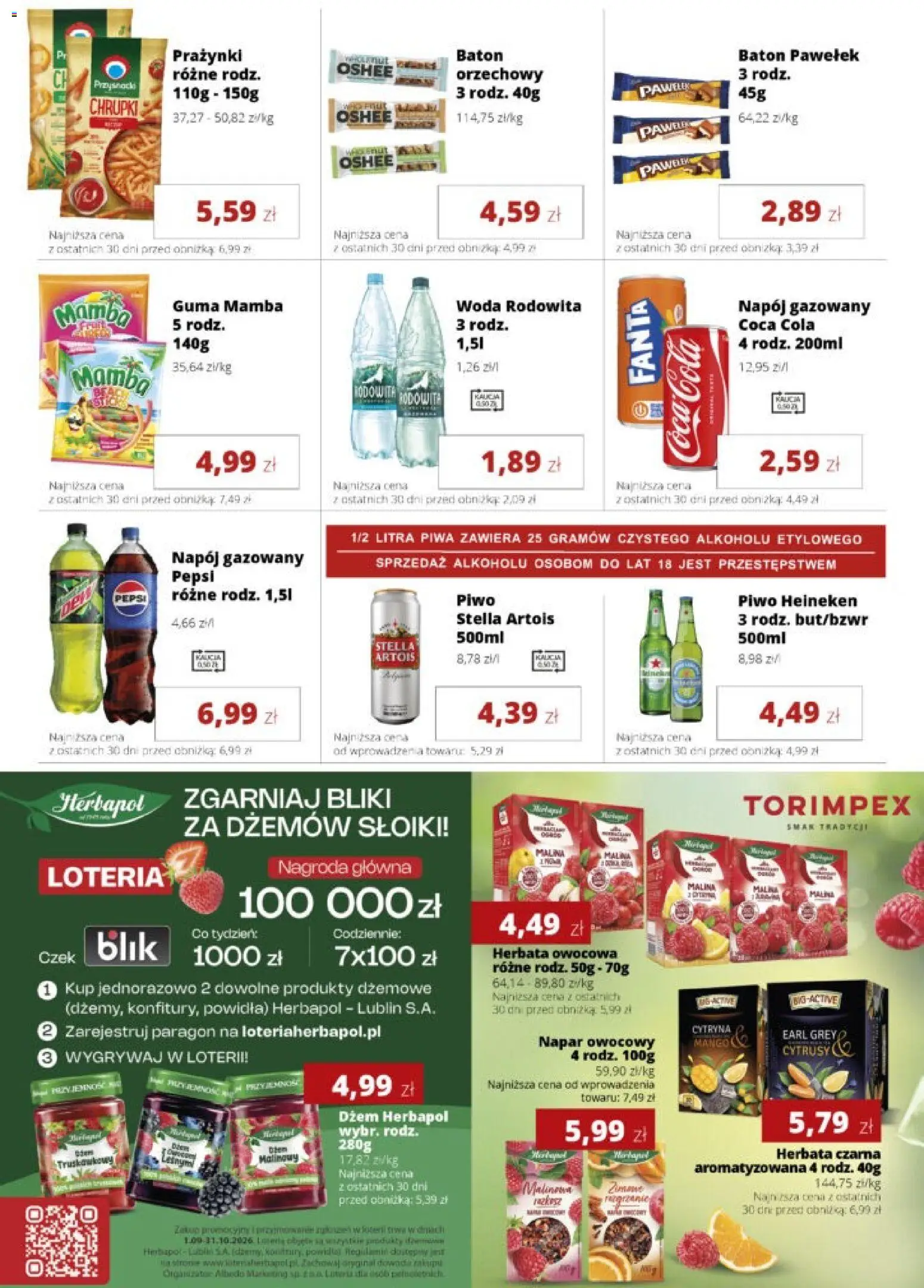 Torimpex gazetka od 19.10.2026 | Strona: 7 | Produkty: Malina, Piwo Heineken, Coca cola, Herbata