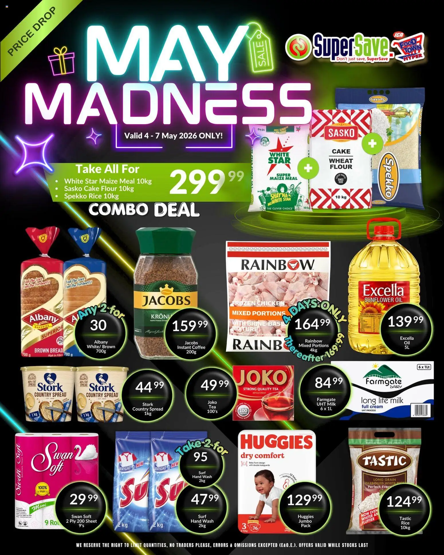 New Super Save catalogue – valid from 04.05.2026 | Page: 1 | Products: Cake, Maize meal, Coffee, Rice
