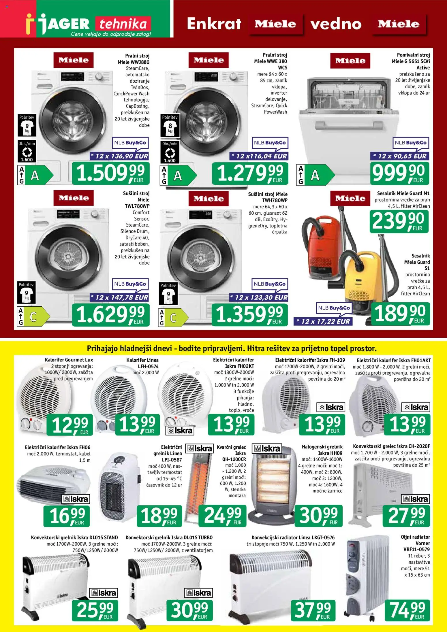 Novi Jager katalog ponudbe – veljaven od 09.09.2026 | Stran: 13 | Izdelki: Kabel, Pralni stroj, Sesalnik, Grelec