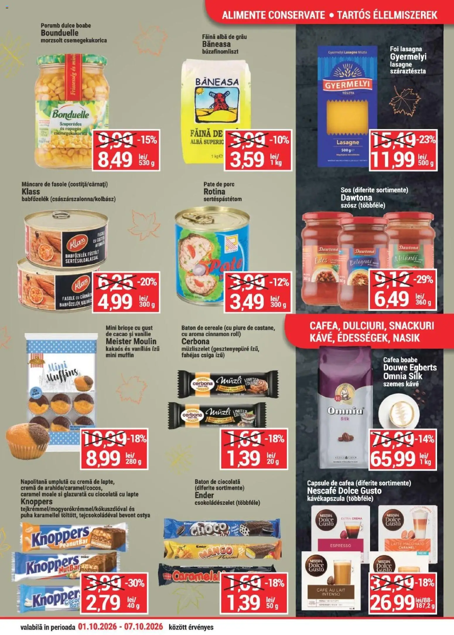 Noul catalog Merkur – valabil de la 01.10.2026 | Pagină: 3 | Produse: Baton de ciocolata, Pate de Porc, Cacao, Porumb