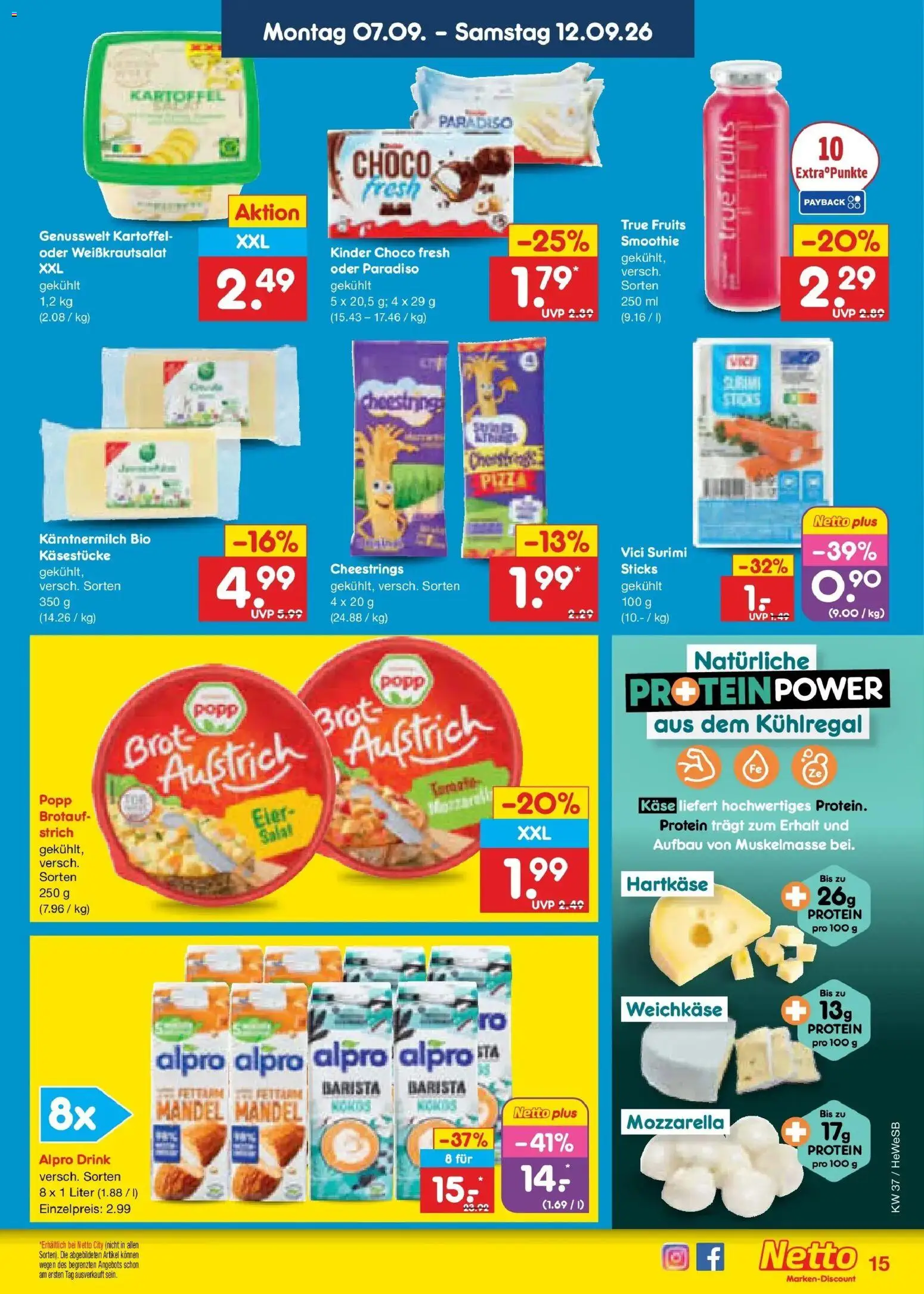 Netto Marken-Discount Prospekt Hamburg – gültig ab 07.09.2026 | Seite: 21 | Produkte: Käse, Mozzarella, Brot, Pizza