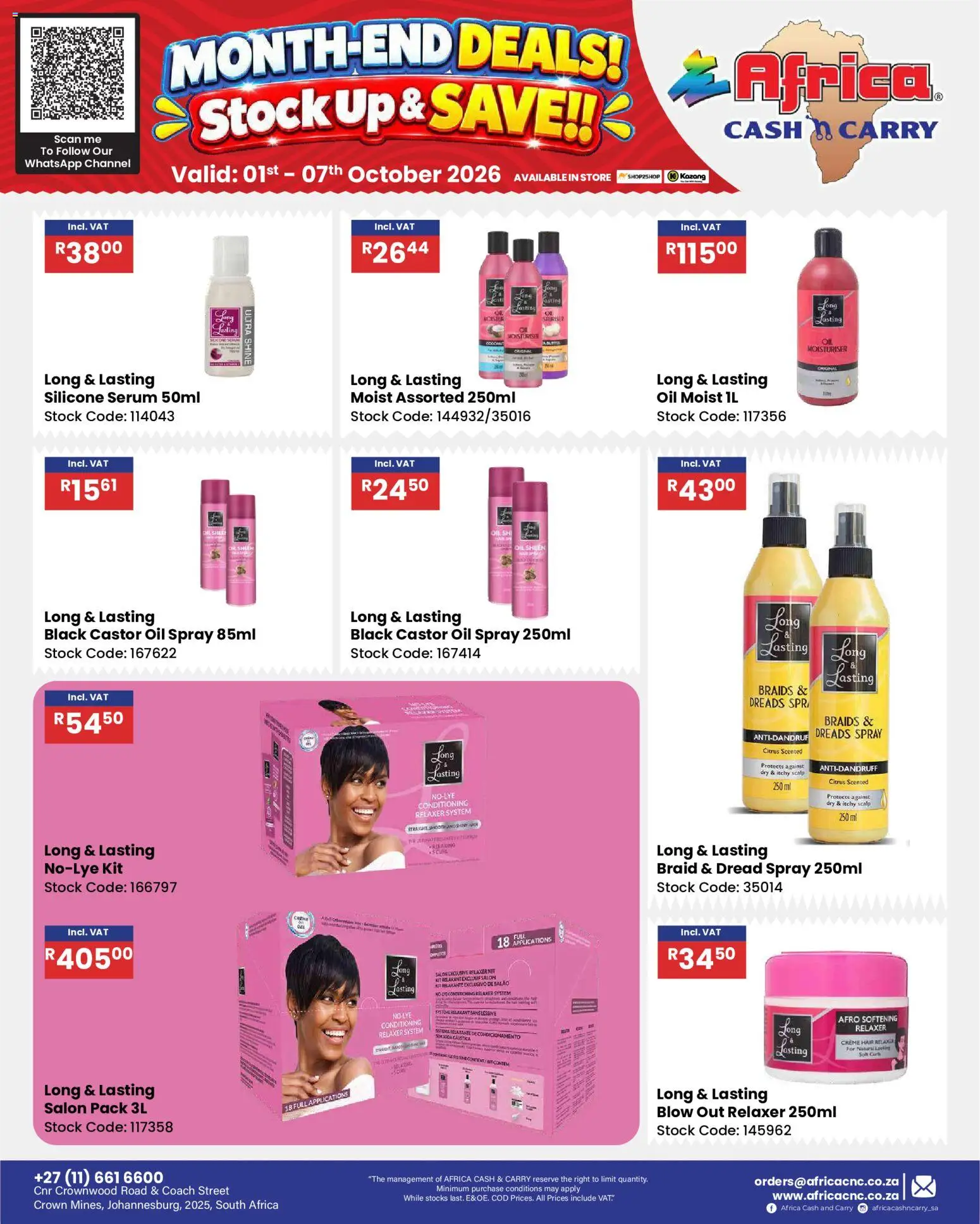 New Africa Cash & Carry catalogue – valid from 01/10/2026 | Page: 66 | Products: Serum, Braids, Stock, Silicone