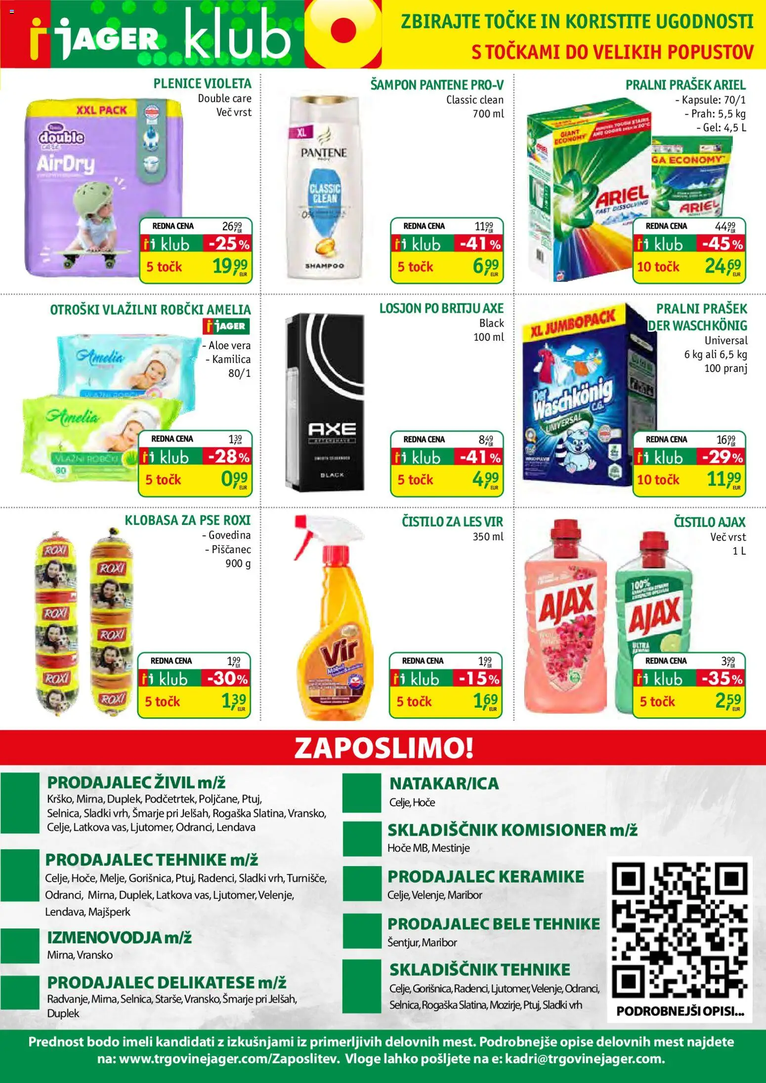 Novi Jager katalog ponudbe – veljaven od 05.08.2026 | Stran: 13 | Izdelki: Plenice, Pralni prašek, Sampon, Vlažilni robčki