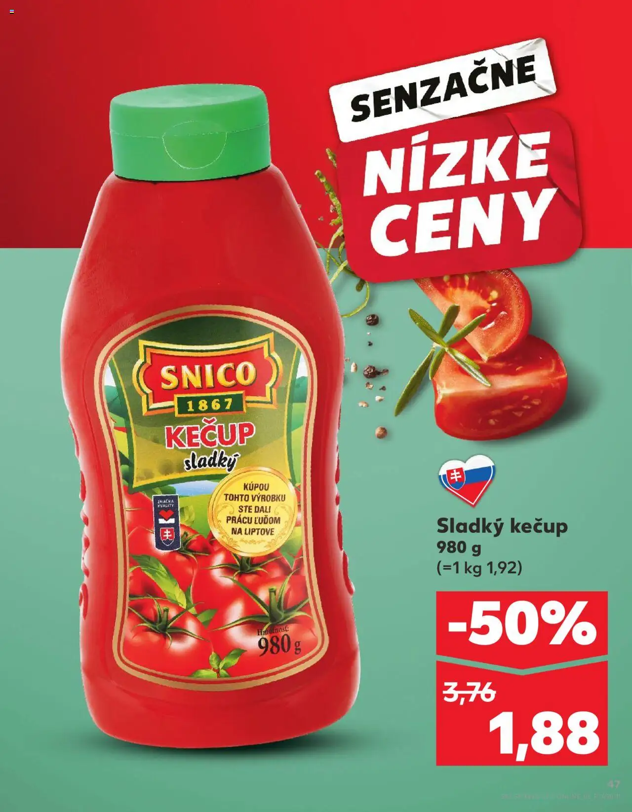 Nové Kaufland akcie – leták je platný od 31.07.2025 | Strana: 47 | Produkty: Kečup