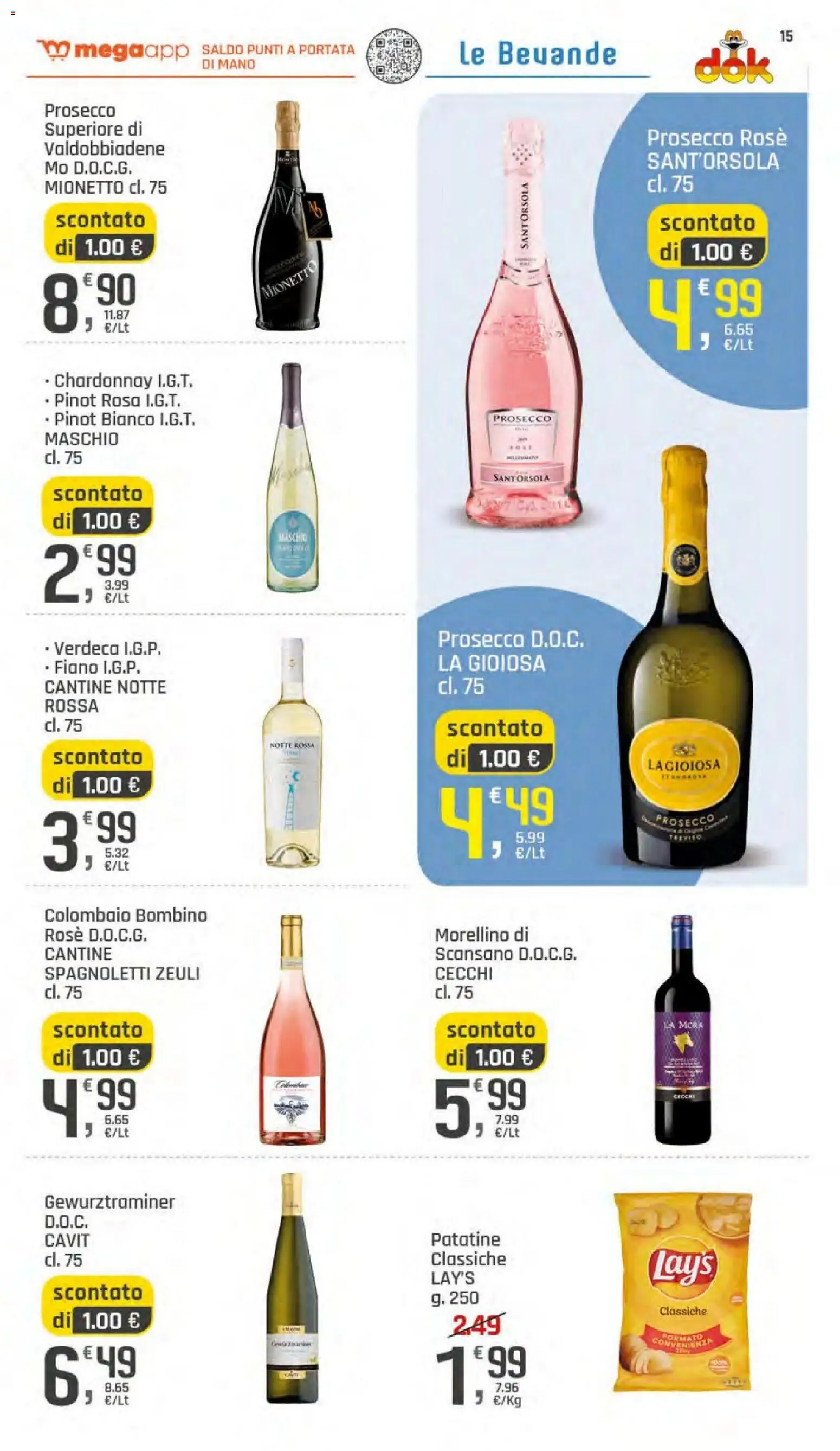 Volantino DOK del 23/07/2026 | Pagina: 15 | Prodotti: Patatine, Prosecco
