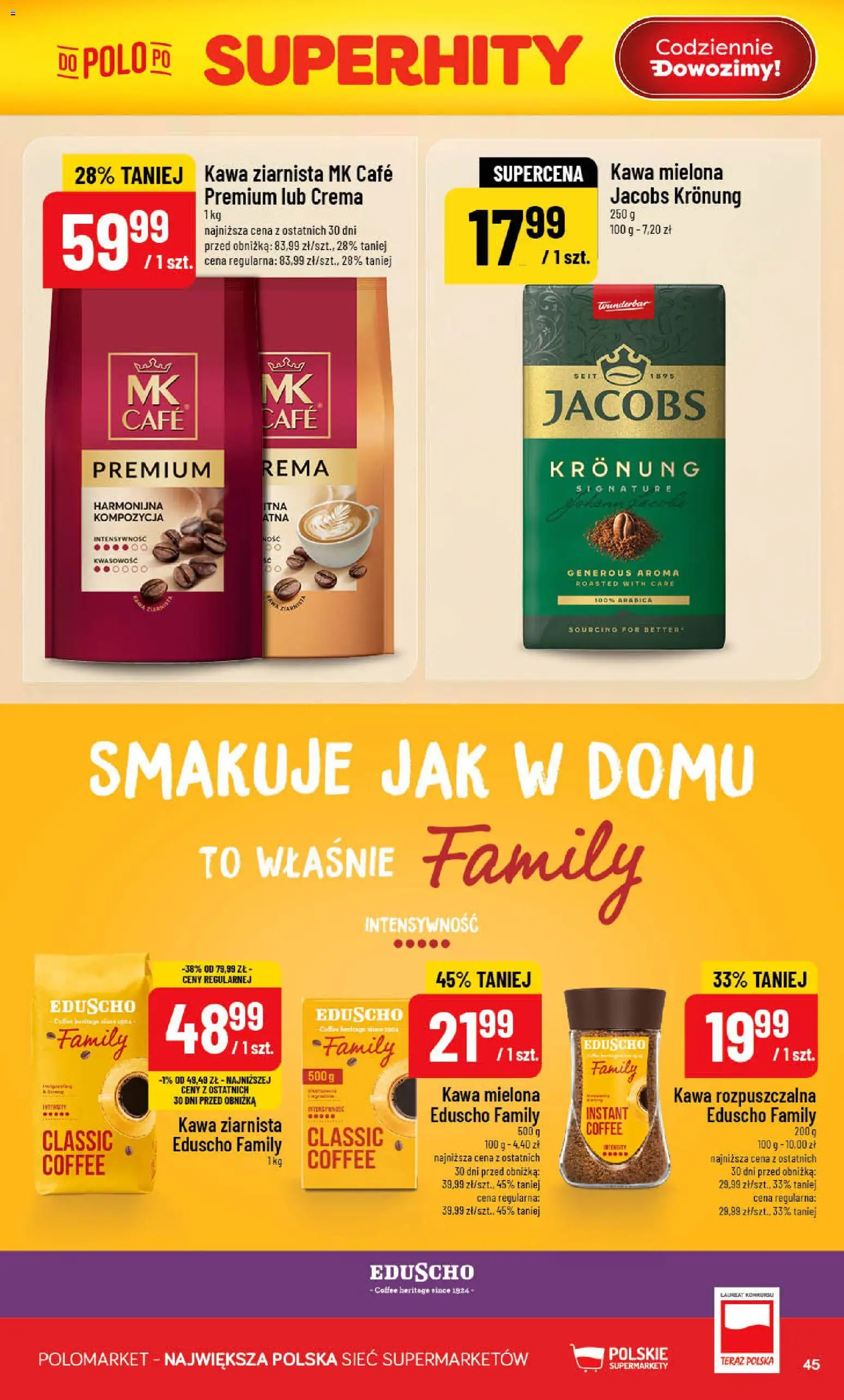 POLOmarket gazetka od 10.06.2026 | Strona: 45 | Produkty: Kawa ziarnista, Kawa rozpuszczalna, Kawa