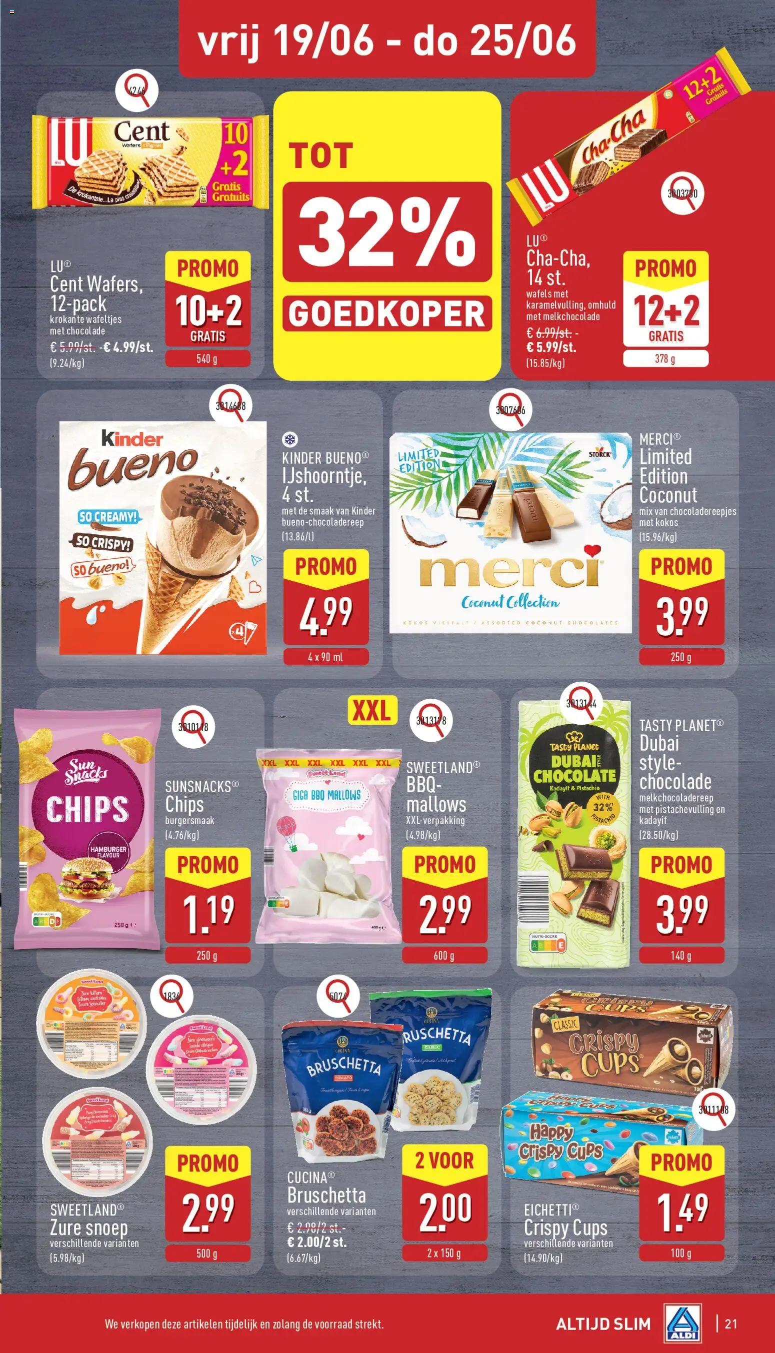 {H1} | Pagina: 21 | Producten: Chips, Kinder, Snacks, Snoep