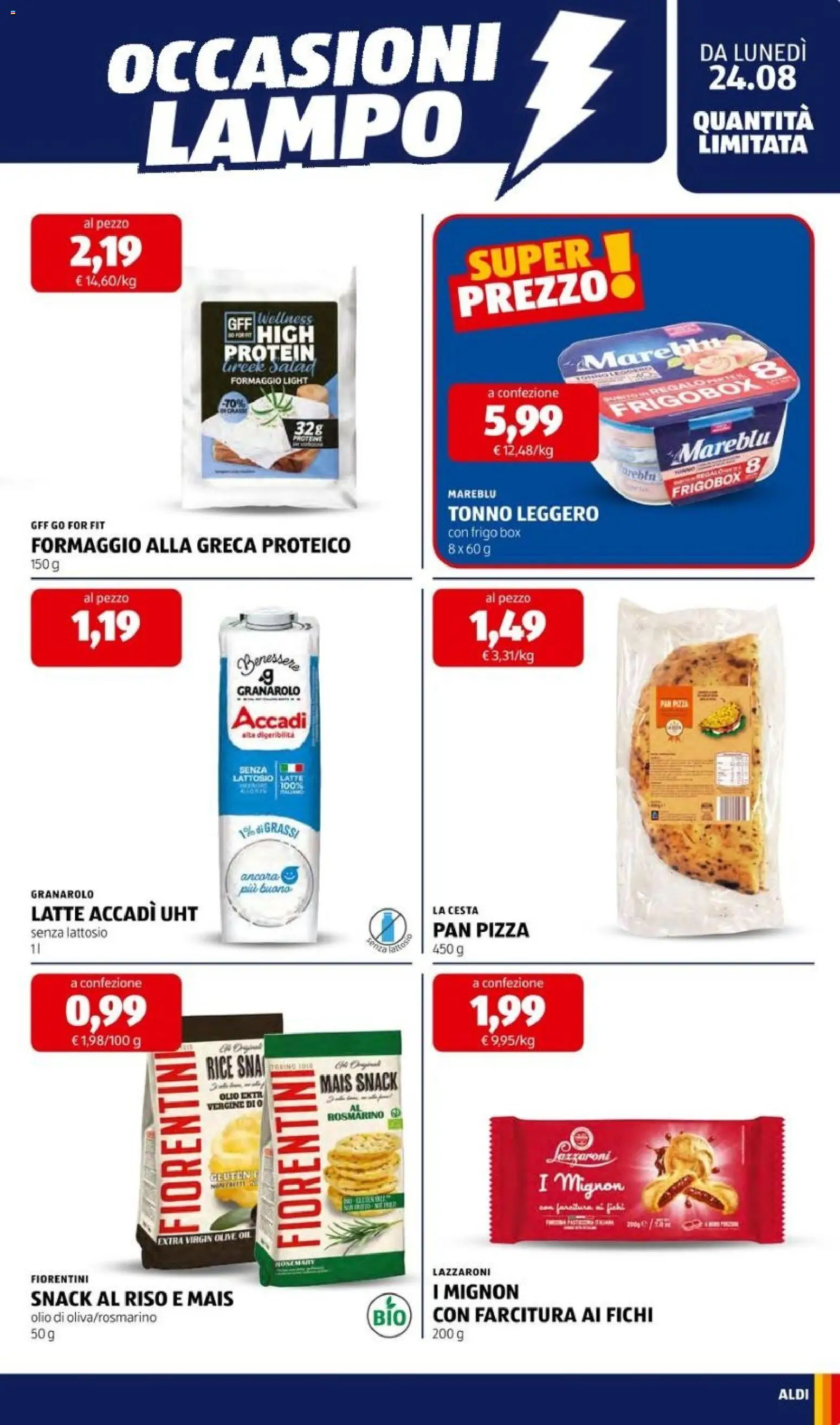 Volantino Aldi del 24/08/2026 | Pagina: 19 | Prodotti: Rosmarino, Latte, Olio, Mais