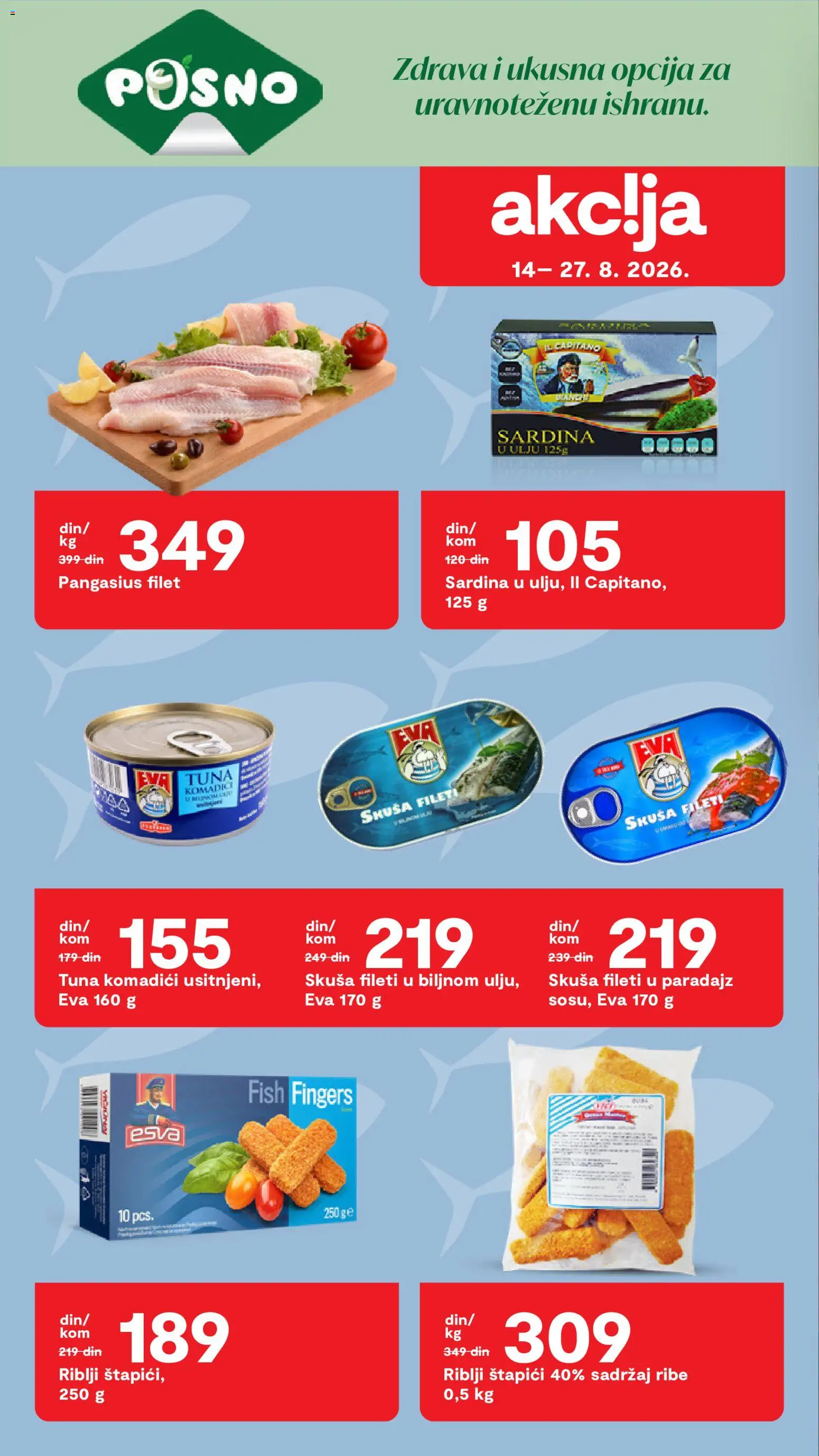 Matijevic katalog - važi od 14.08.2026 | Strana: 2 | Proizvode: Tuna, Riblji štapići, Skuša, Filet