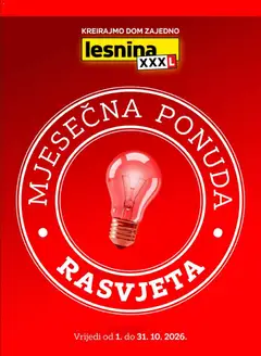 Lesnina - Mjesečna ponuda rasvjete - Pregled kataloga iz trgovine Lesnina, vrijedi od 01.10.2026