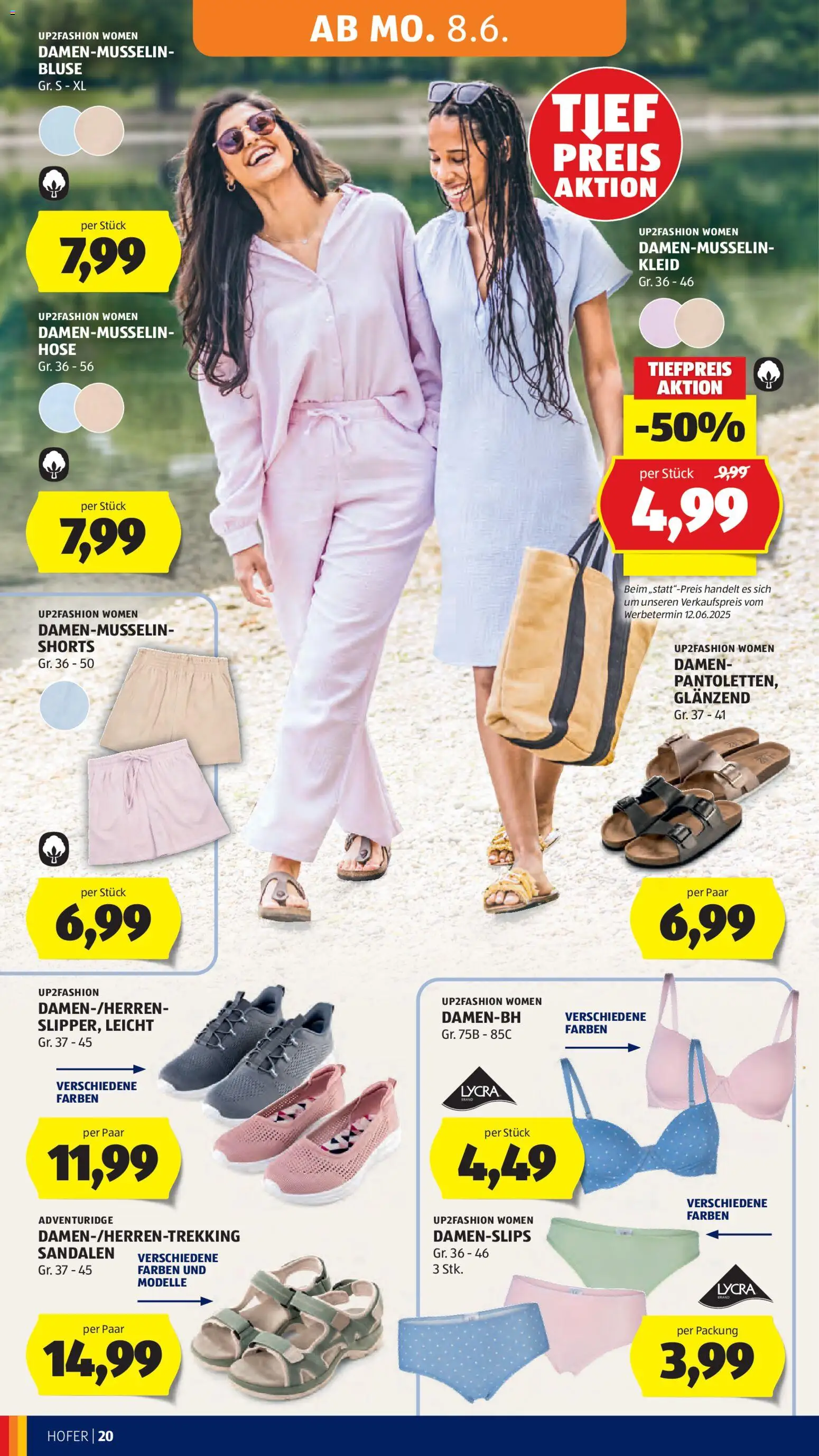 Hofer Flugblatt gültig ab 03.06.2026 | Seite: 24 | Produkte: Bluse, Hose, Sandalen, Kleid
