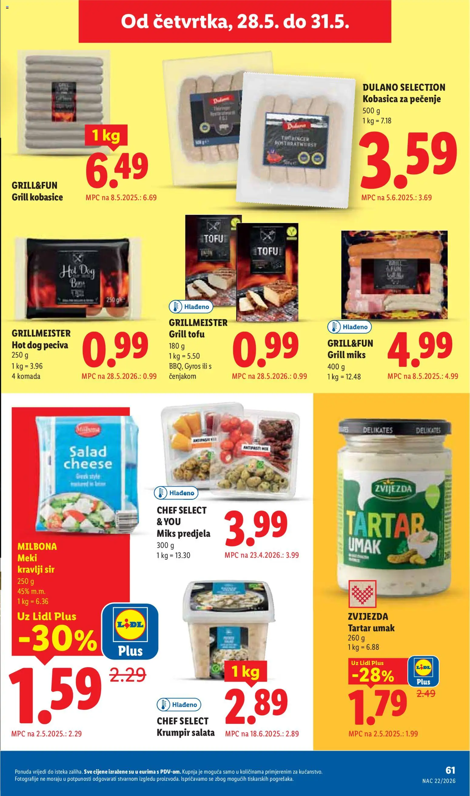 Lidl katalog | vrijedi od 25.05.2026 | Stranica: 61 | Proizvodi: Salata, Umak, Kobasica, Tofu