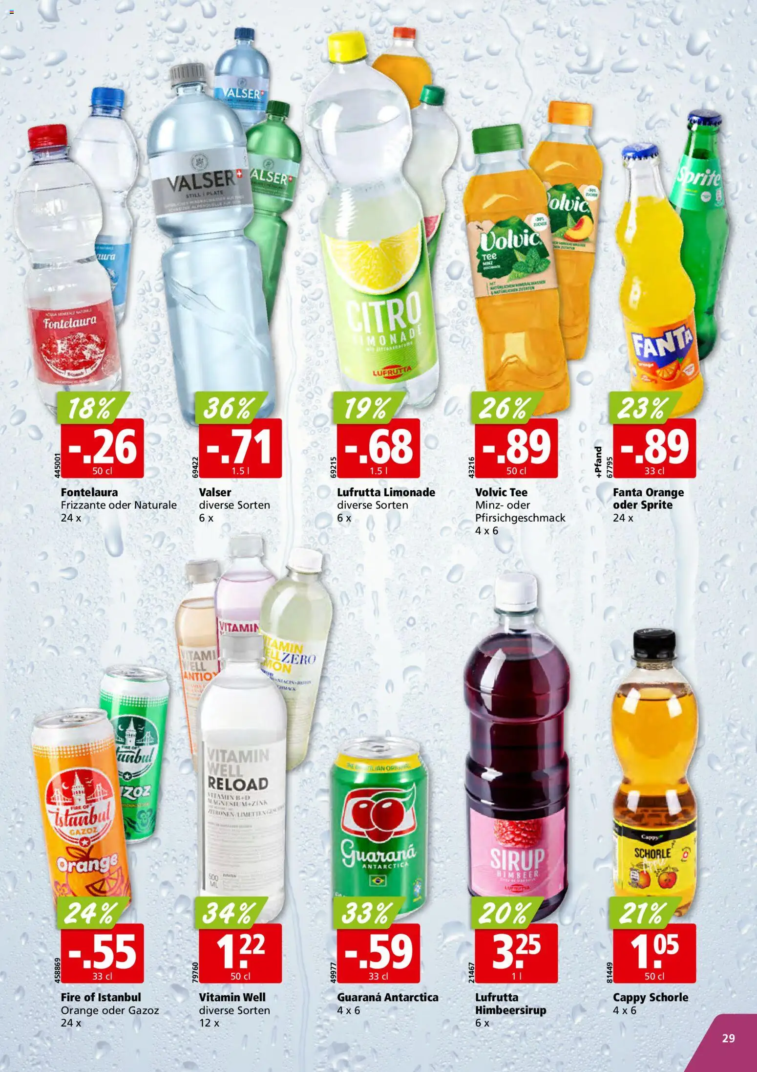 Aligro aktionen Schlieren, Gossau SG, Frauenfeld, Rapperswil-Jona, Sargans, Bern – gültig ab 29.06.2026 | Seite: 29 | Produkte: Sprite, Limonade, Sirup, Tee