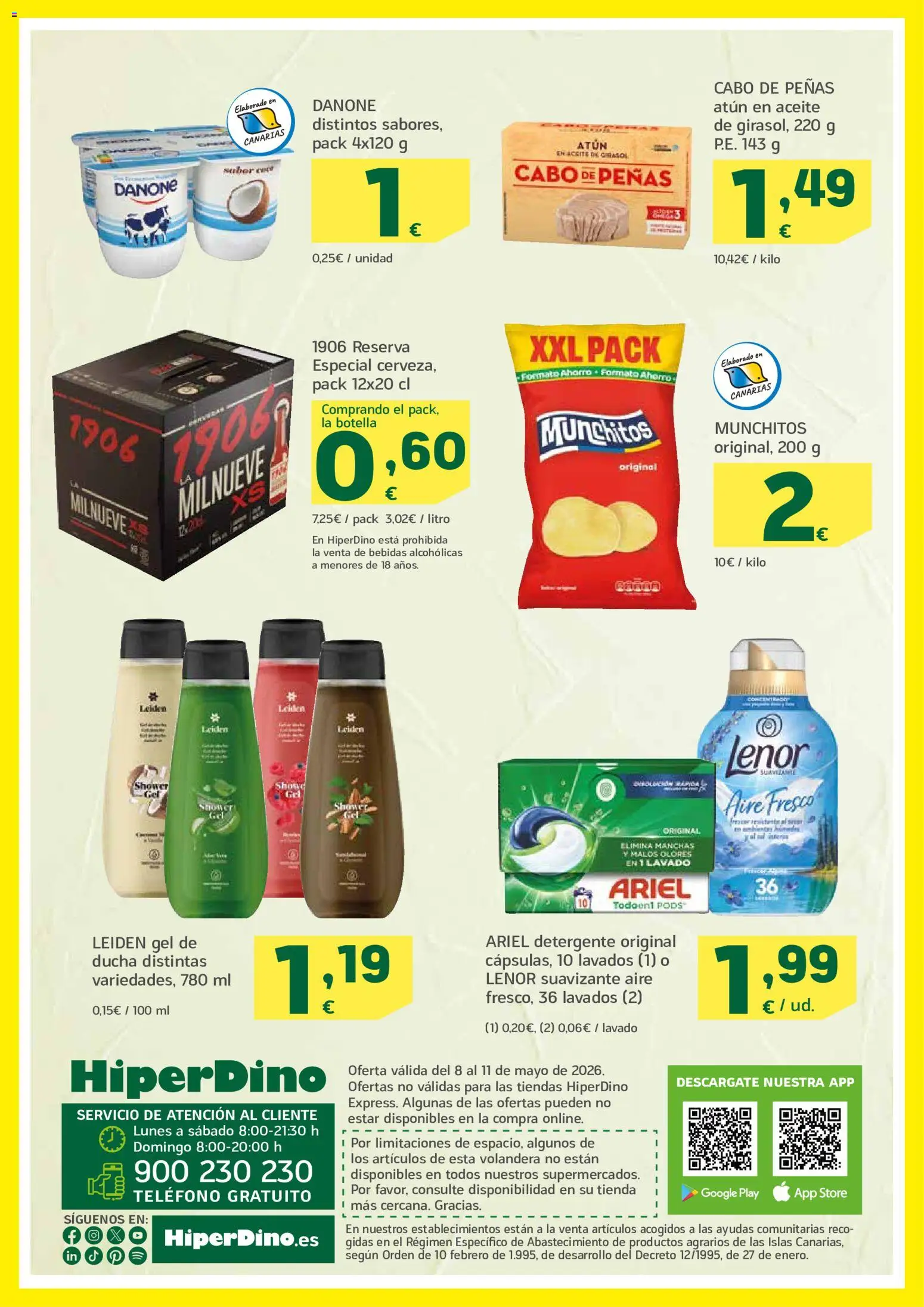 HiperDino Folleto │ válido desde el 08.05.2026 | Página: 2 | Productos: Detergente, Aceite, Aceite de girasol, Ducha