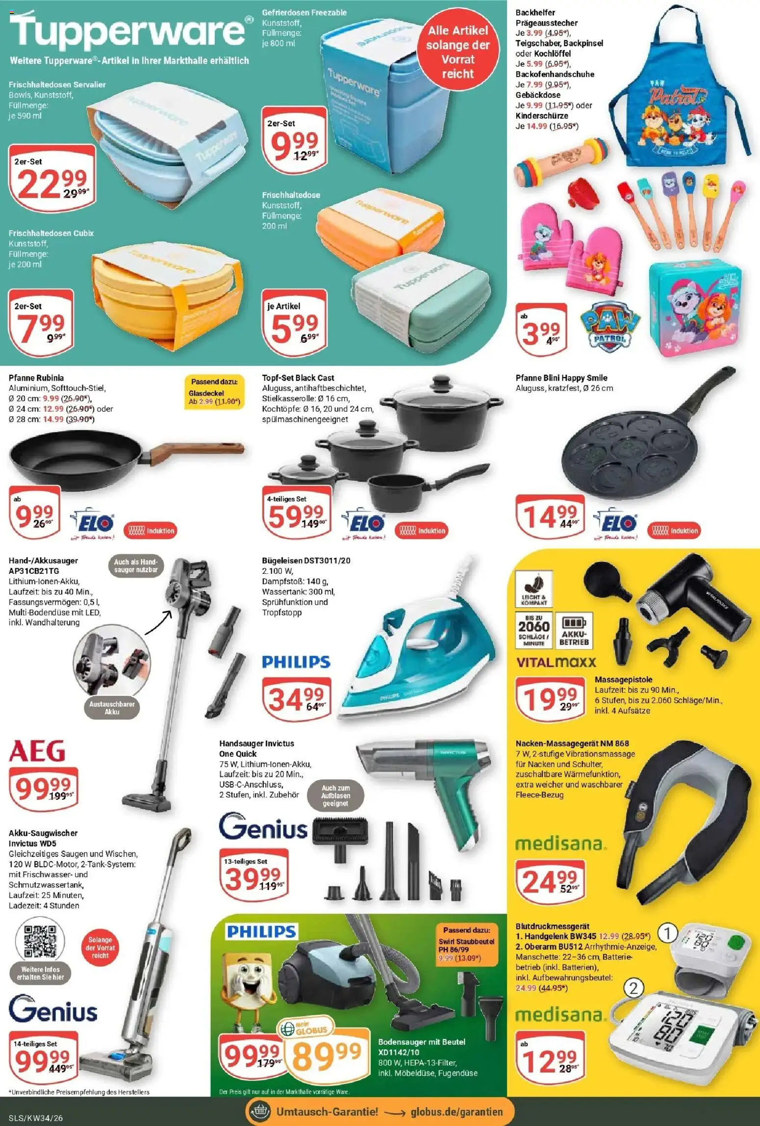 Globus Prospekt Saarlouis (ab 17.08.2026) » Angebote online | Seite: 20 | Produkte: Philips, Bügeleisen, Batterie, Massagepistole