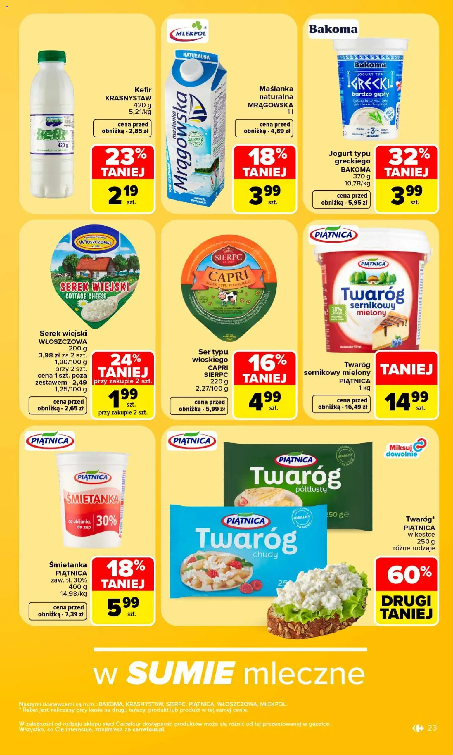 Carrefour gazetka od 24.08.2026 | Strona: 25 | Produkty: Kefir, Maślanka, Ser typu włoskiego, Jogurt
