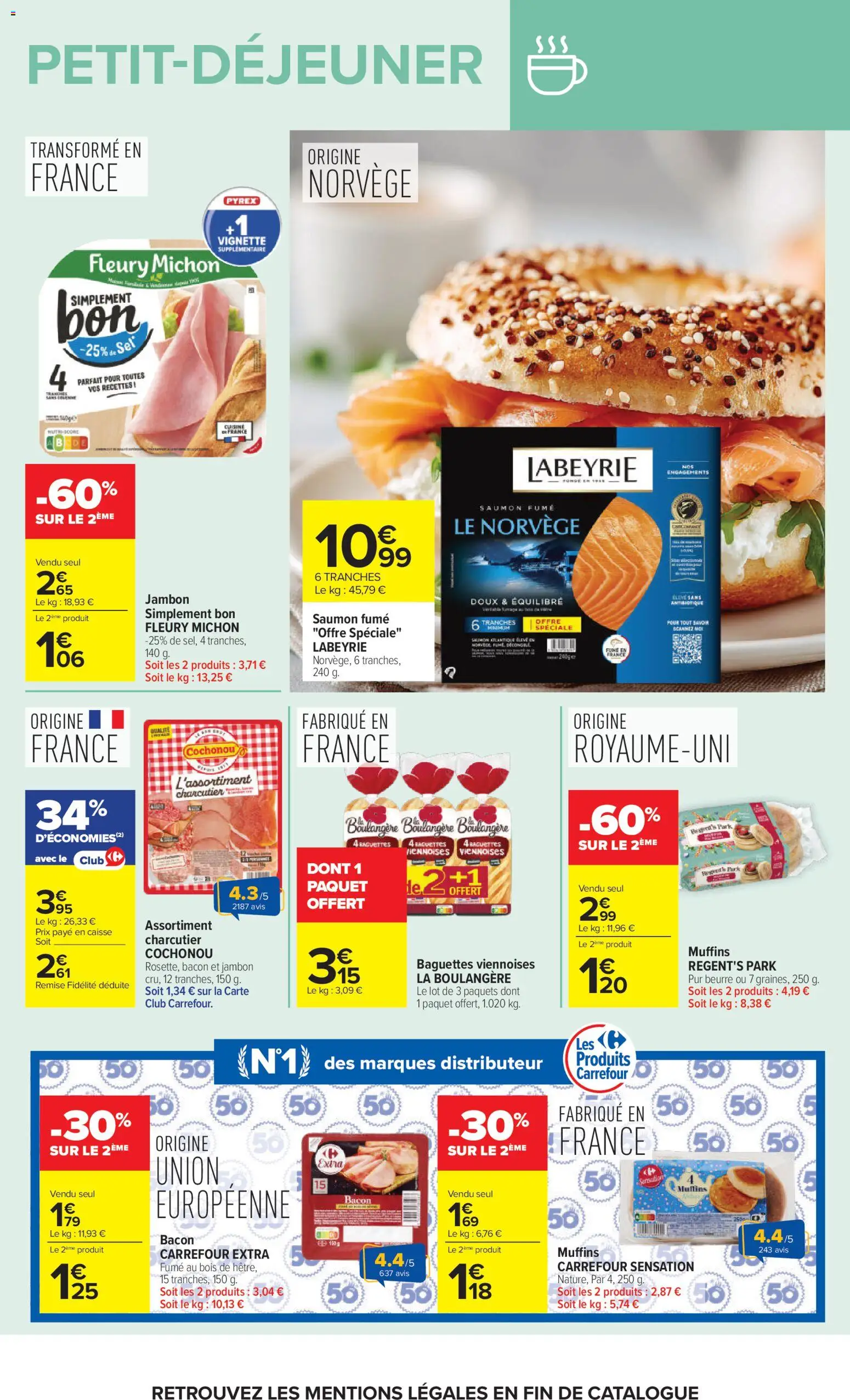 {H1} | Page: 22 | Produits: Muffins, Saumon fumé, Beurre, Saumon