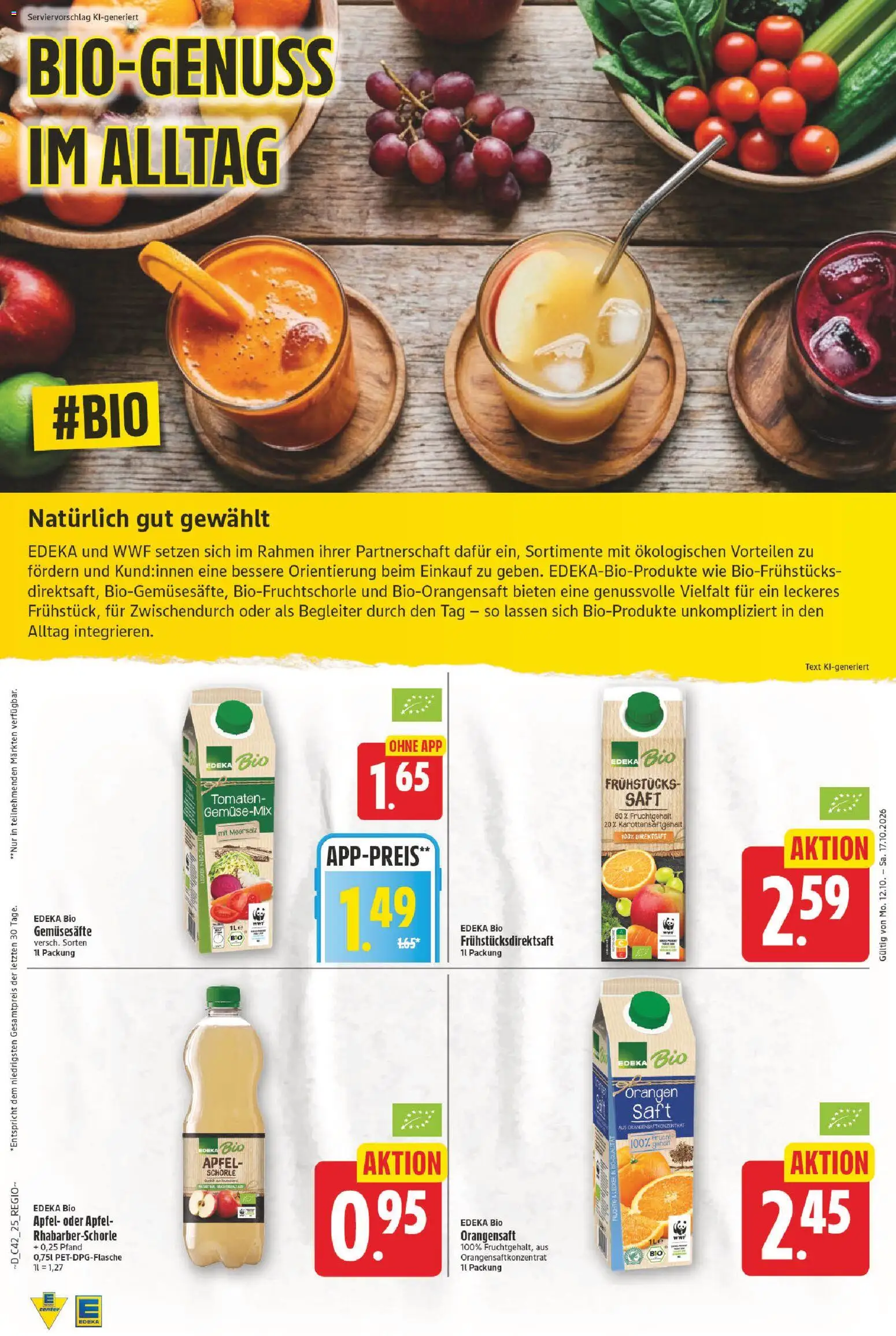 E center Prospekt – gültig ab 12.10.2026 | Seite: 25 | Produkte: Äpfel, Tomaten, Orangensaft, Saft
